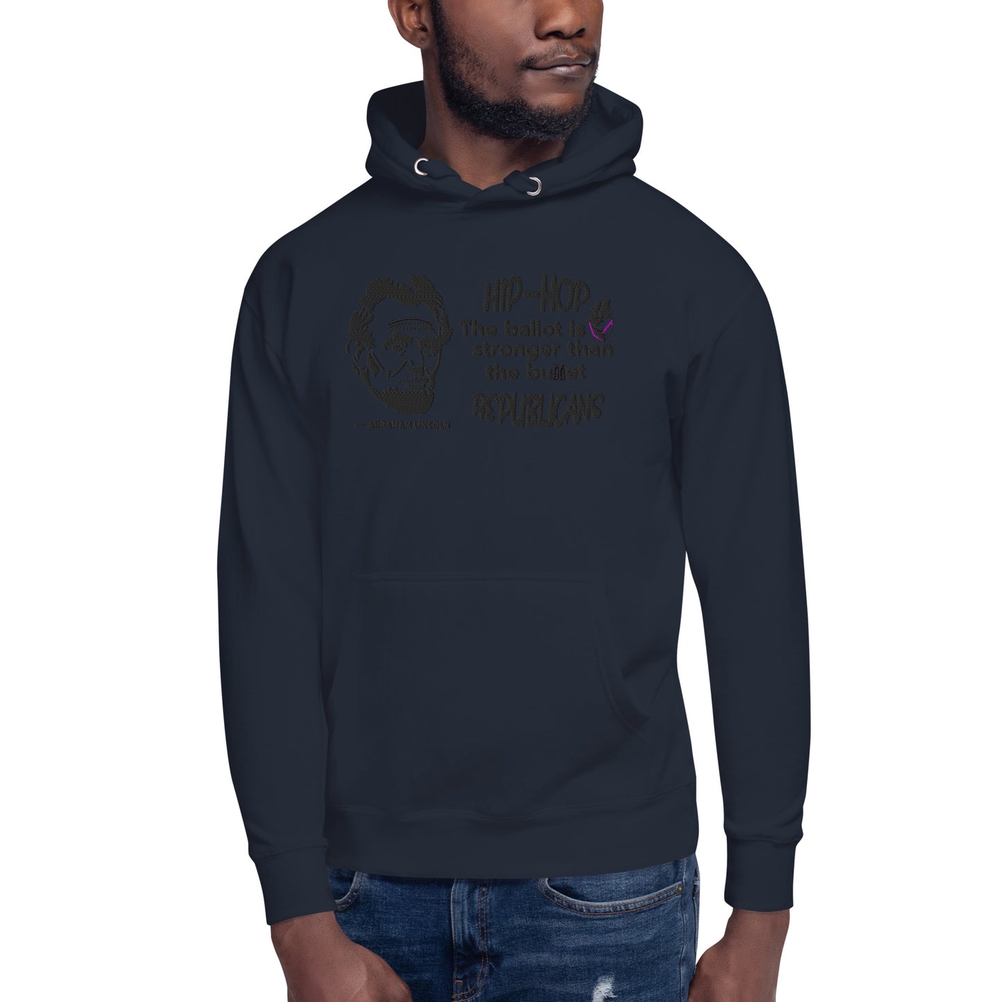 Embroidery Abraham Lincoln Premium Hoodie