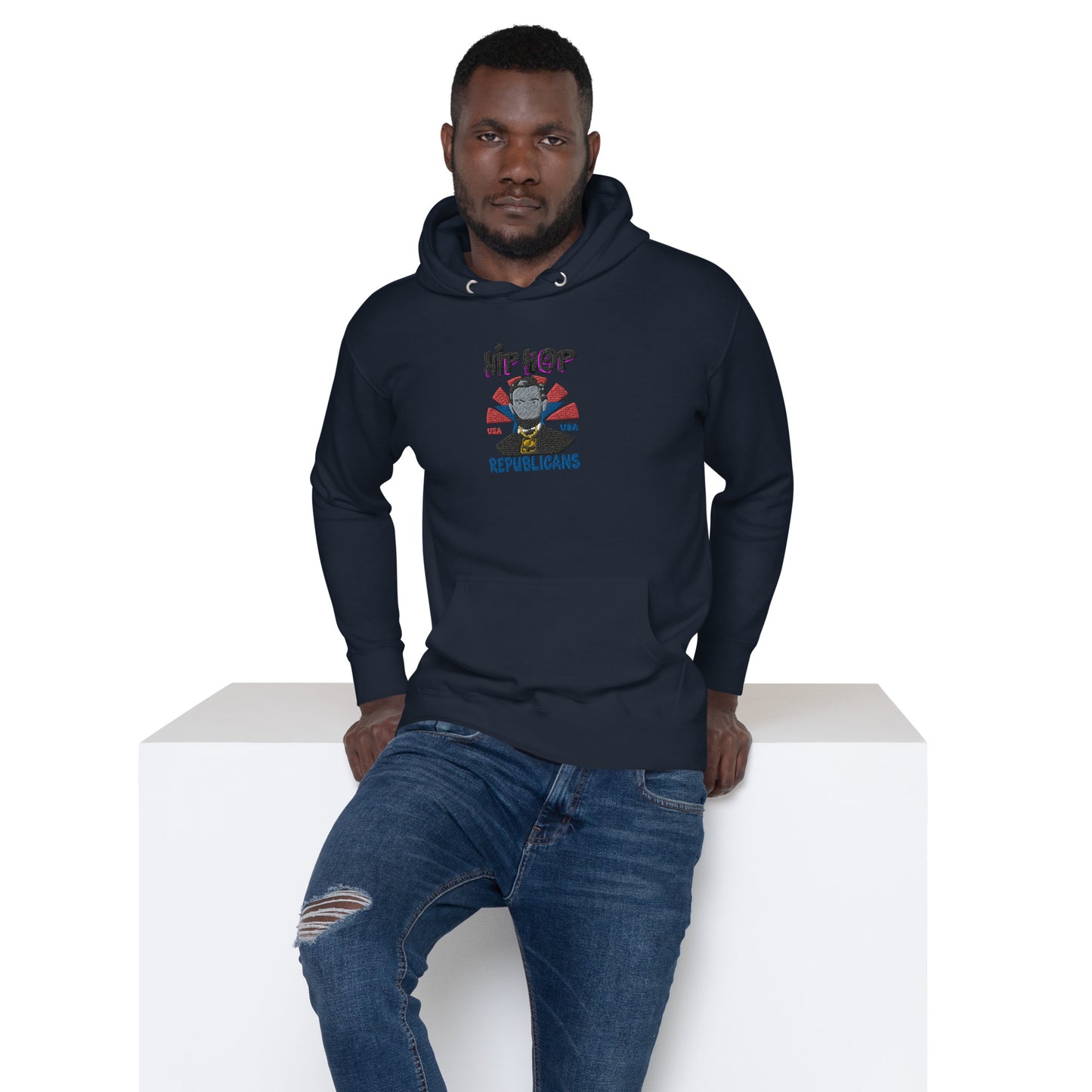 Embroidery Abraham Lincoln Premium Hoodie