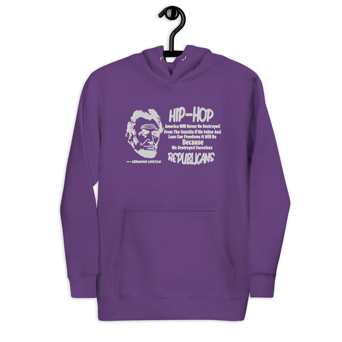 Embroidery Abraham Lincoln Premium Hoodie