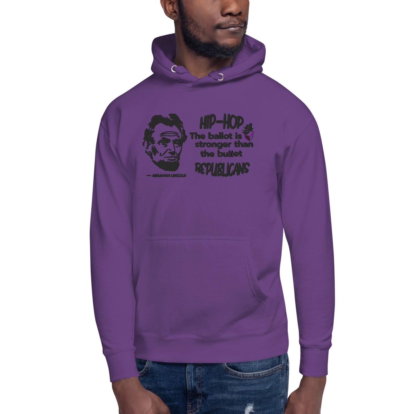 Embroidery Abraham Lincoln Premium Hoodie