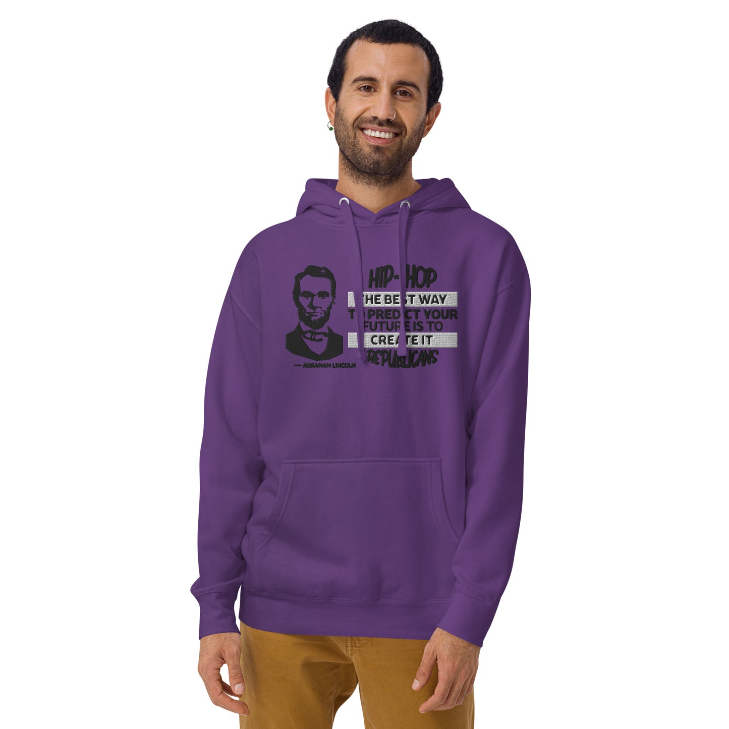 Embroidery Abraham Lincoln Premium Hoodie