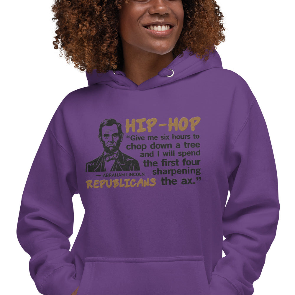 Embroidery Abraham Lincoln Hip-Hop Republicans Hoodie Design