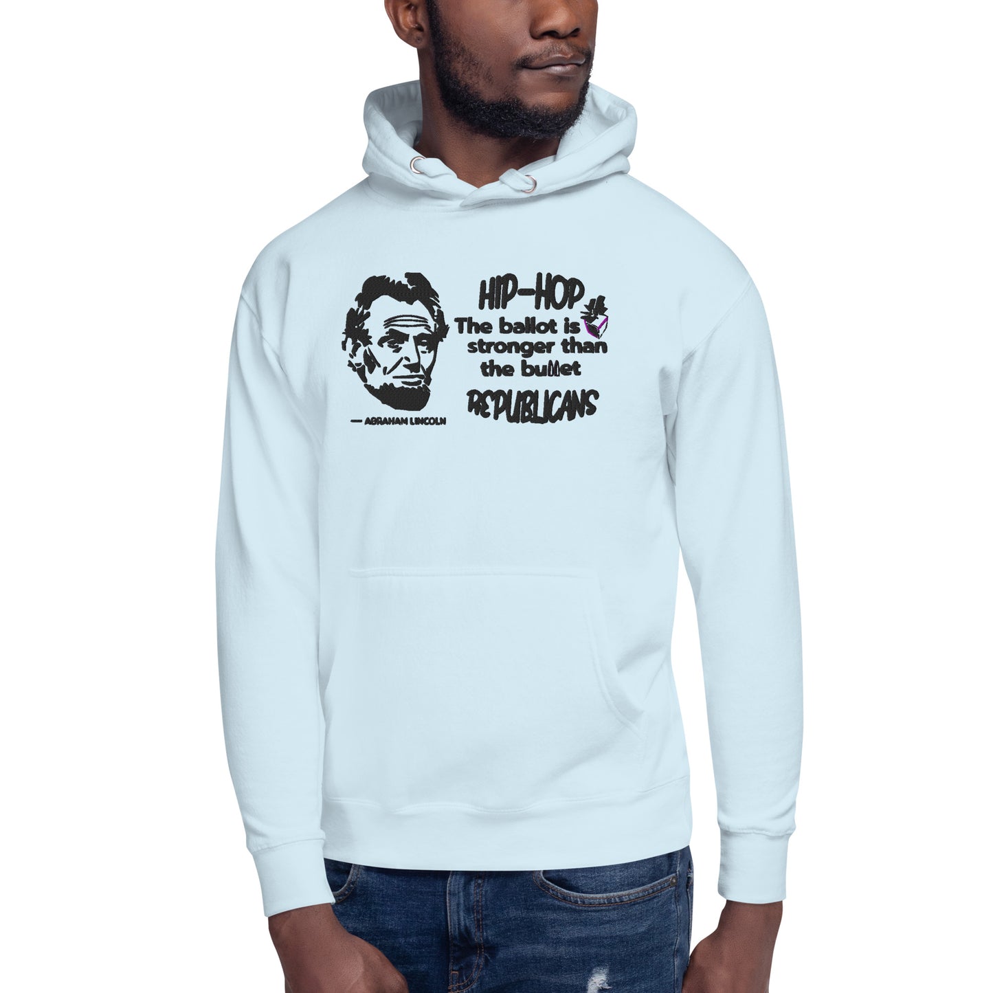 Embroidery Abraham Lincoln Premium Hoodie