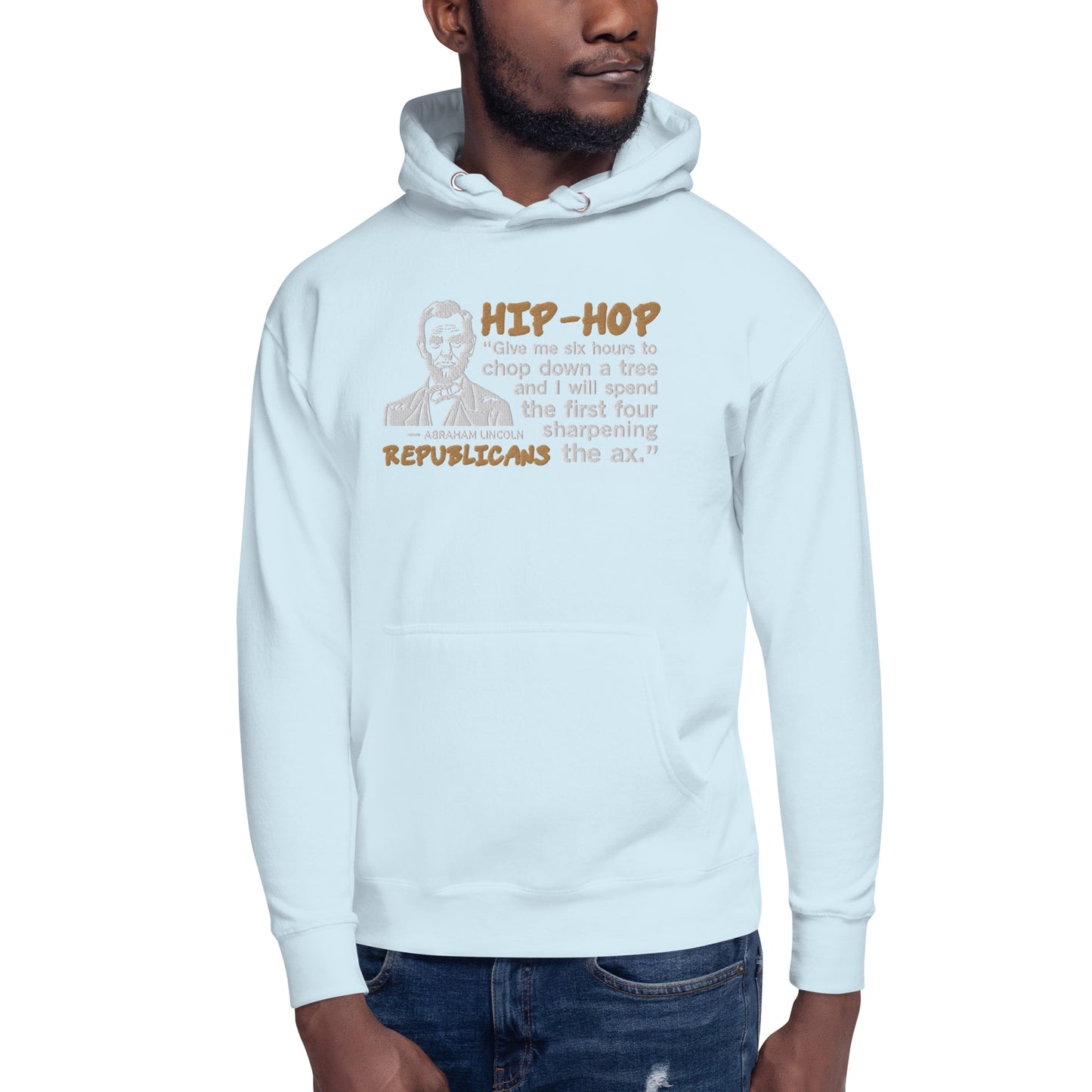 Embroidery Abraham Lincoln Hip-Hop Republicans Hoodie Design