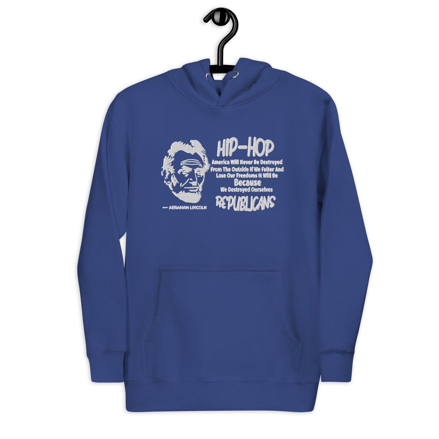 Embroidery Abraham Lincoln Premium Hoodie