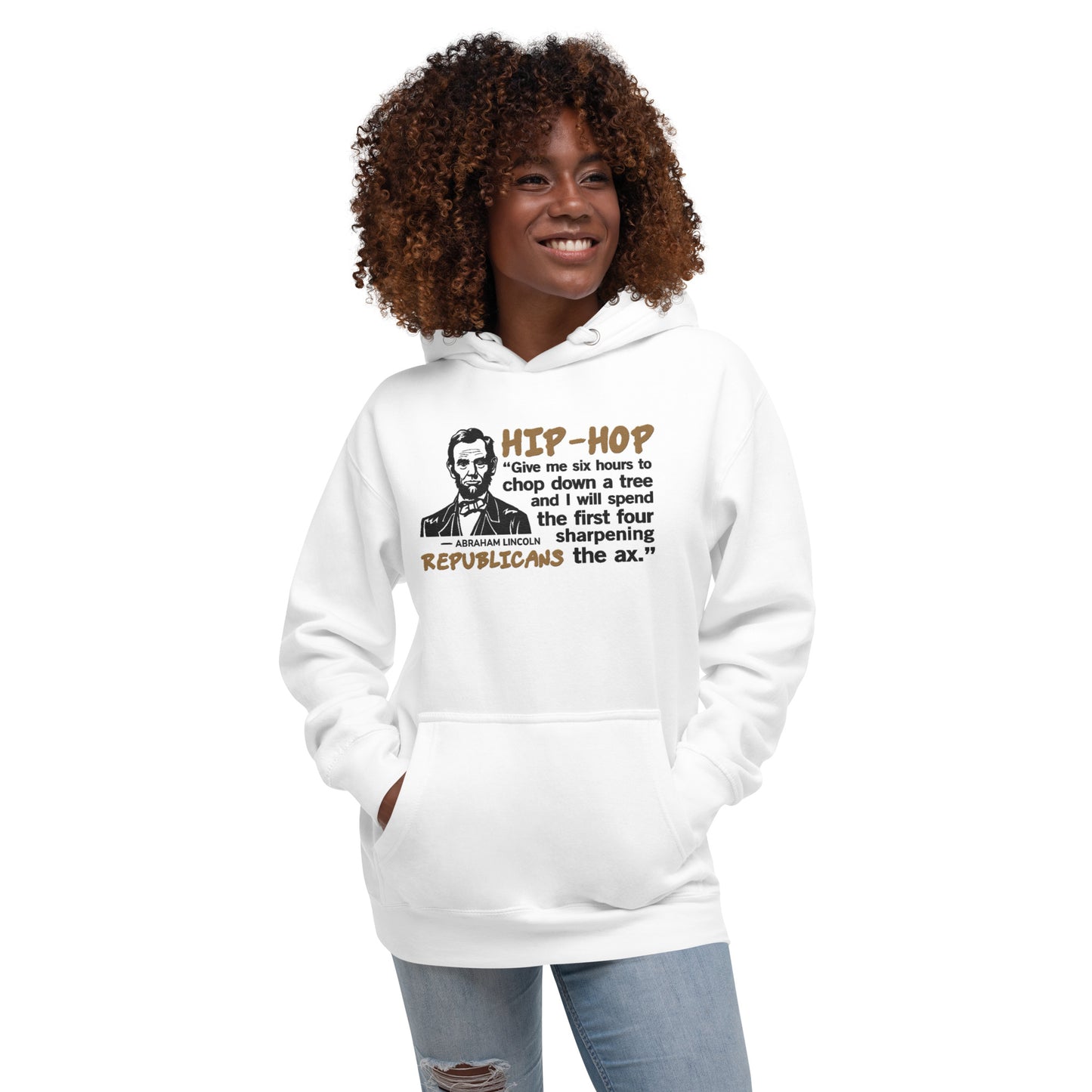 Embroidery Abraham Lincoln Hip-Hop Republicans Hoodie Design