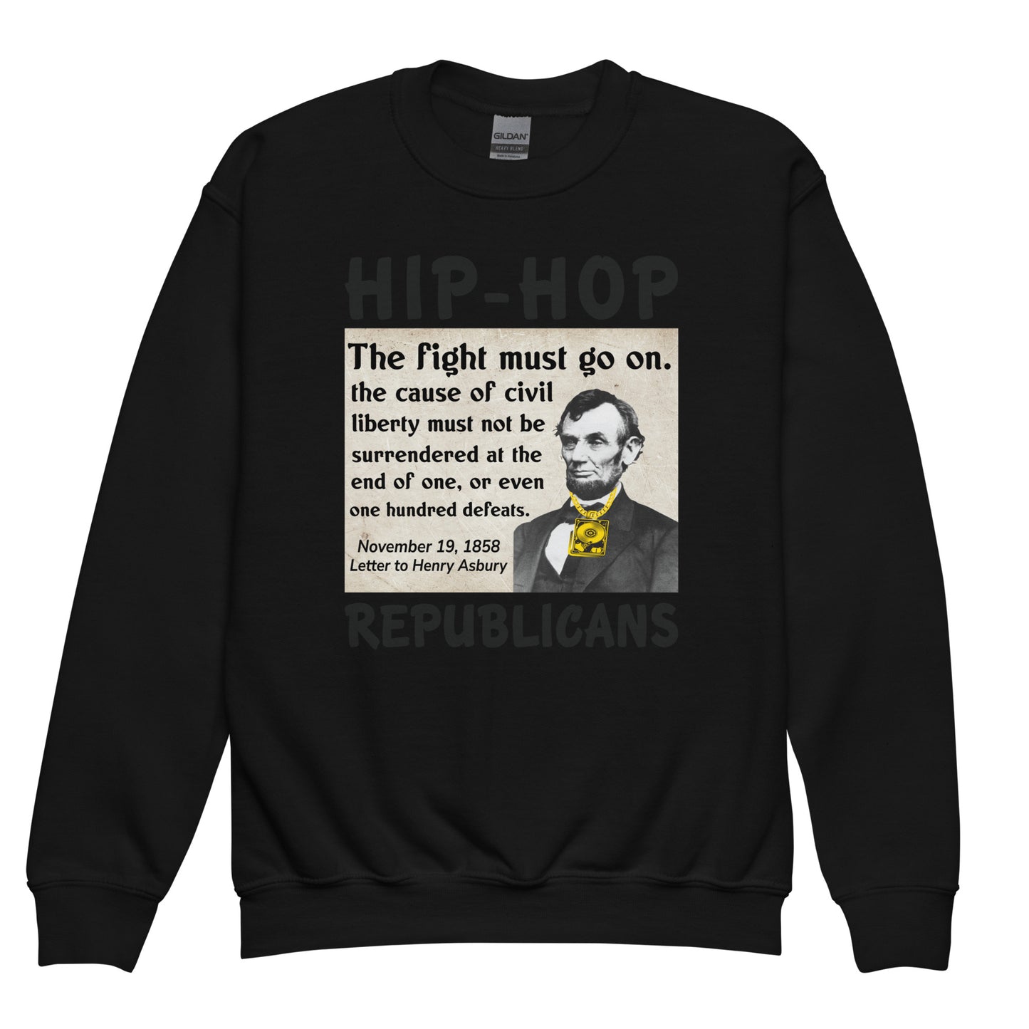 Abraham Lincoln Hip-Hop Republicans Youth crewneck sweatshirt