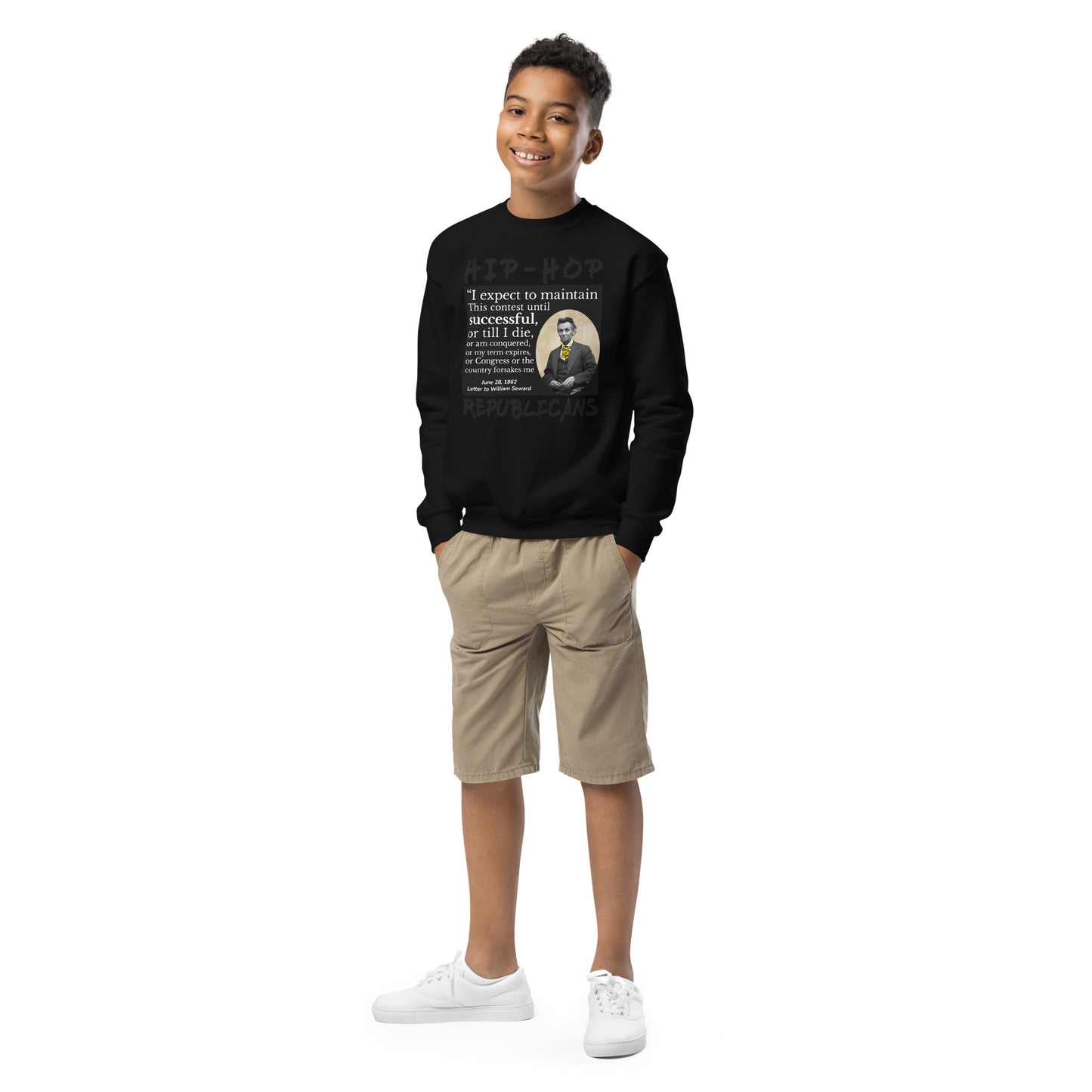 Abraham Lincoln Hip-Hop Republicans Youth crewneck sweatshirt