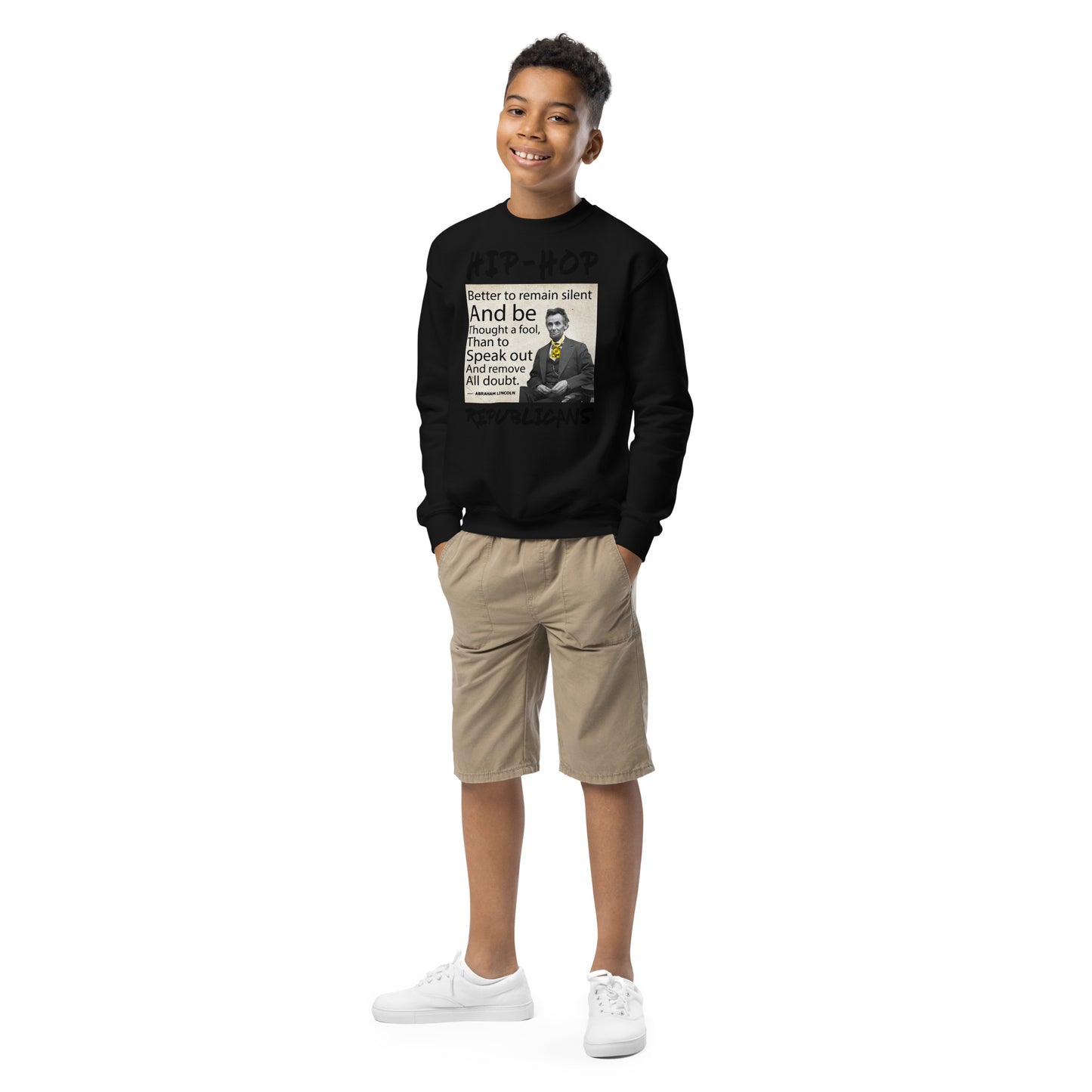 Abraham Lincoln Hip-Hop Republicans Youth crewneck sweatshirt