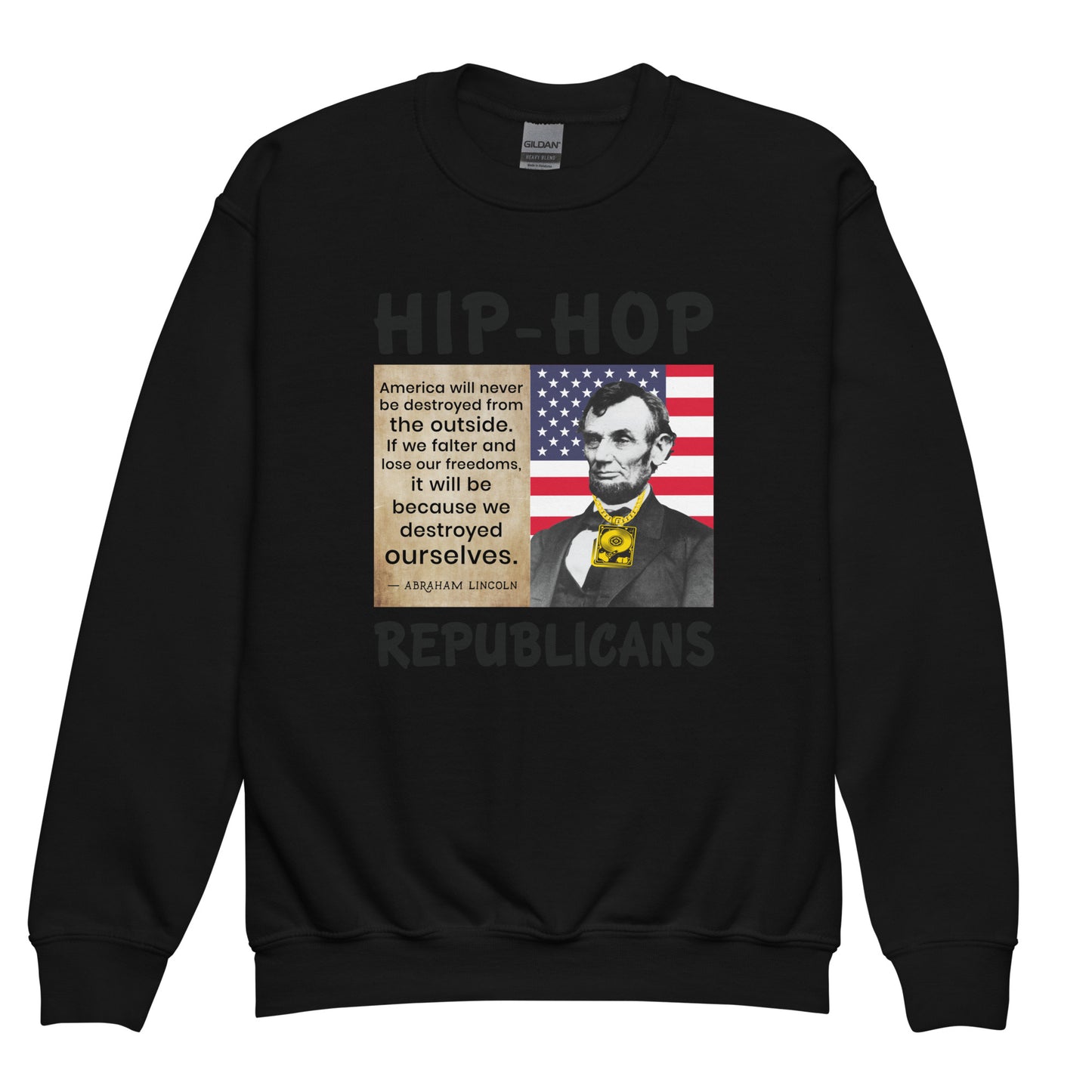 Abraham Lincoln Hip-Hop Republicans Youth crewneck sweatshirt