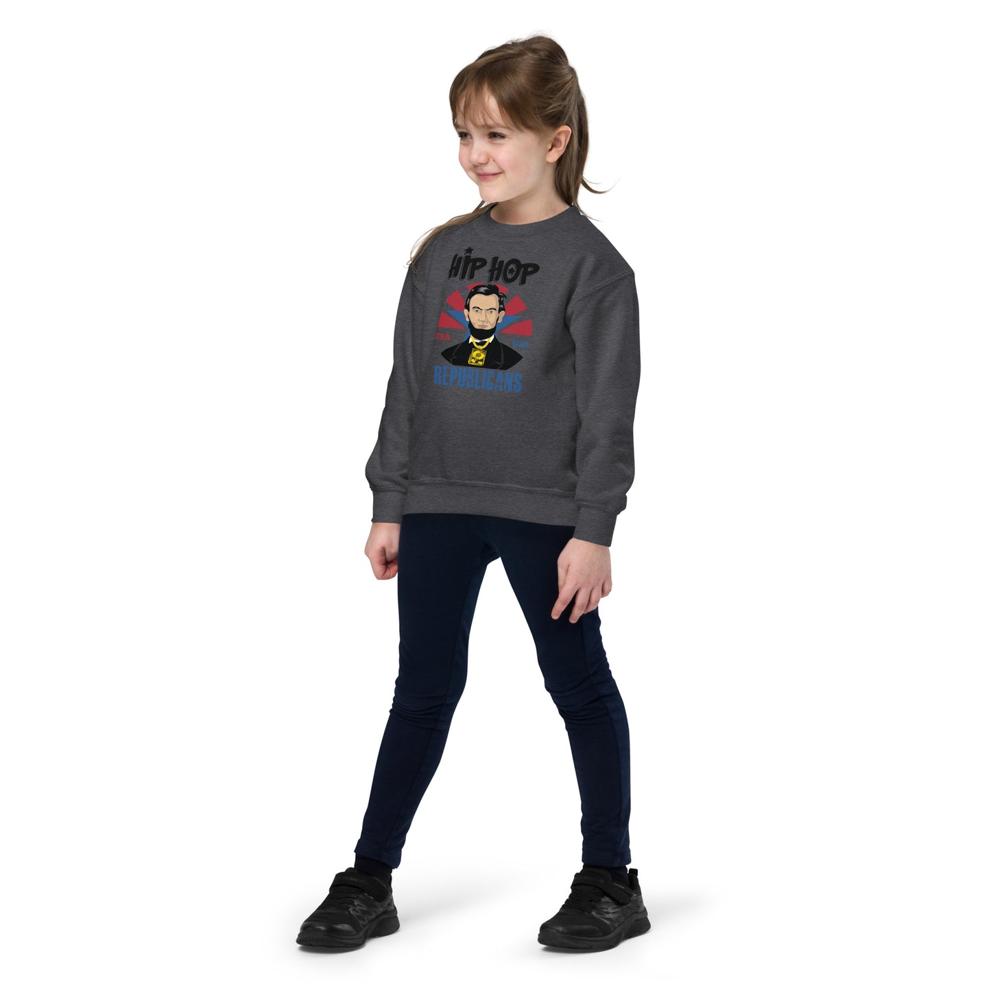 Abraham lincoln Hip-Hop Republicans Youth crewneck sweatshirt