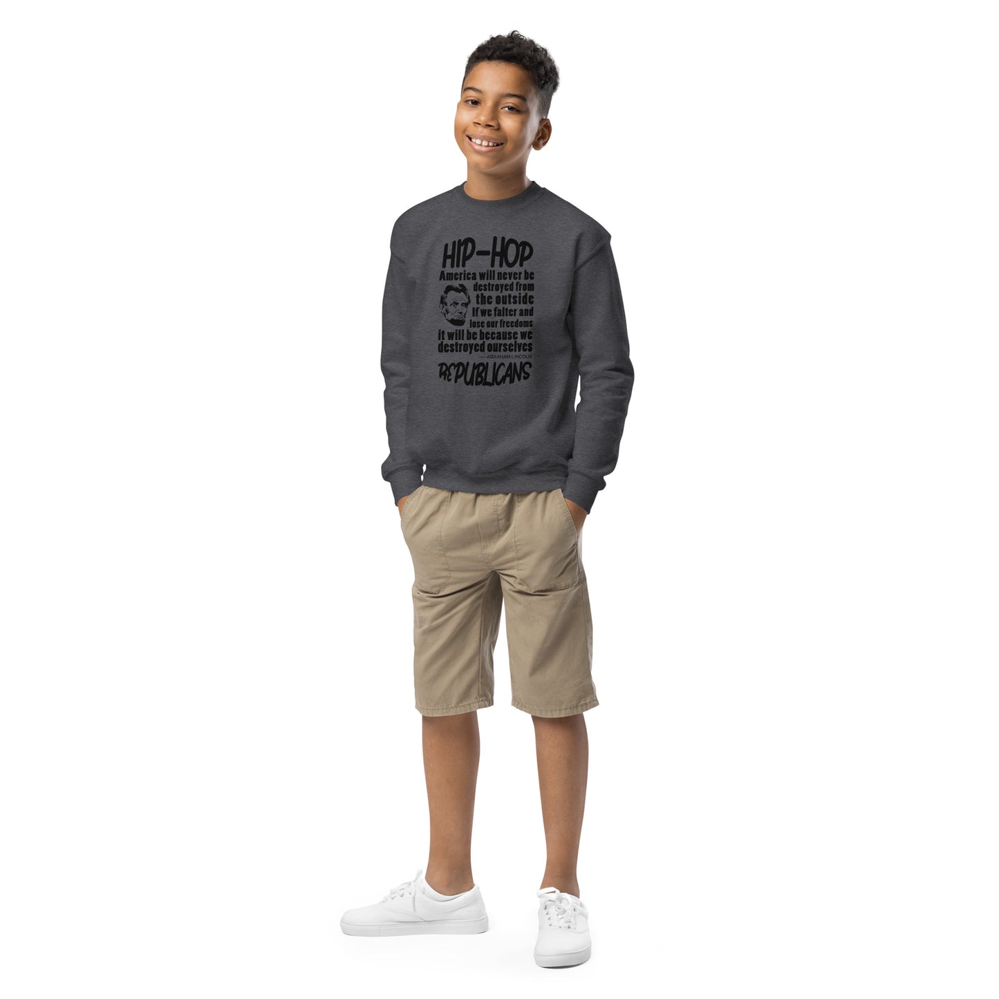 Abraham Lincoln Hip-Hop Republicans Youth crewneck sweatshirt