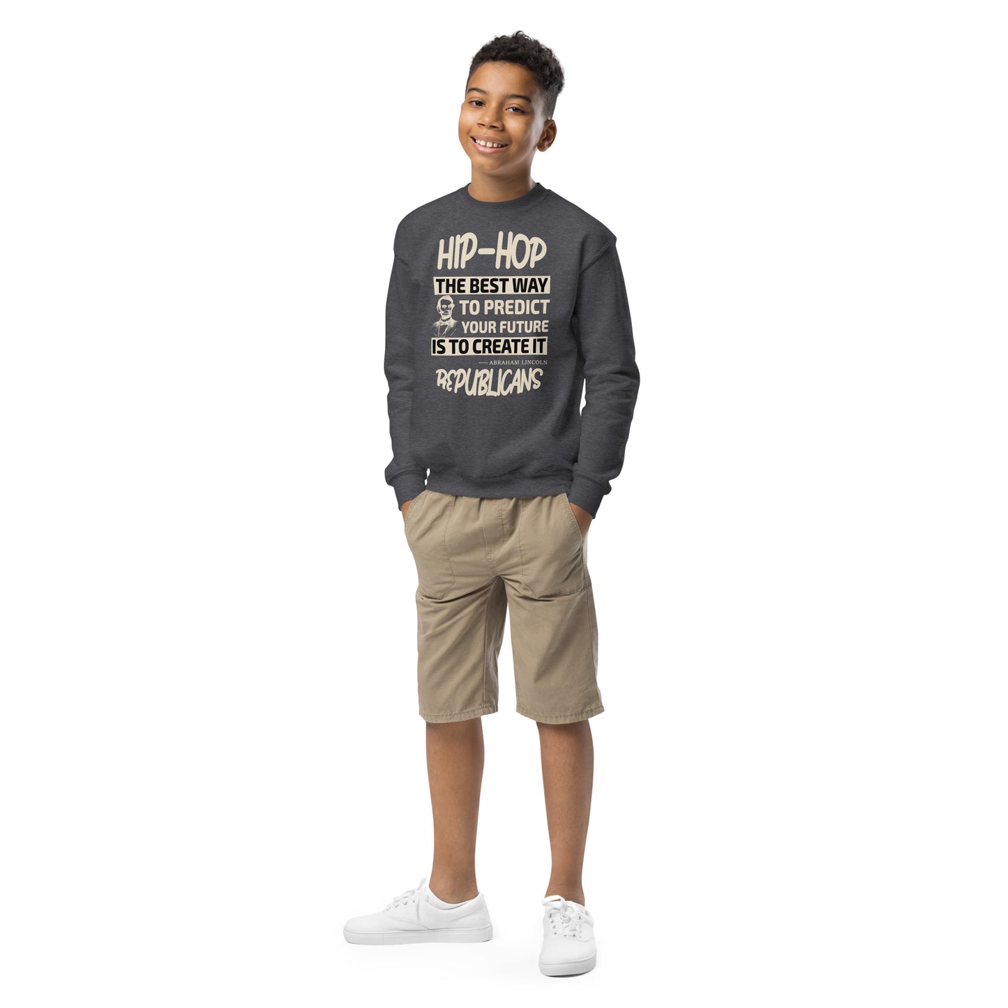 Abraham Lincoln Hip-Hop Republicans Youth crewneck sweatshirt