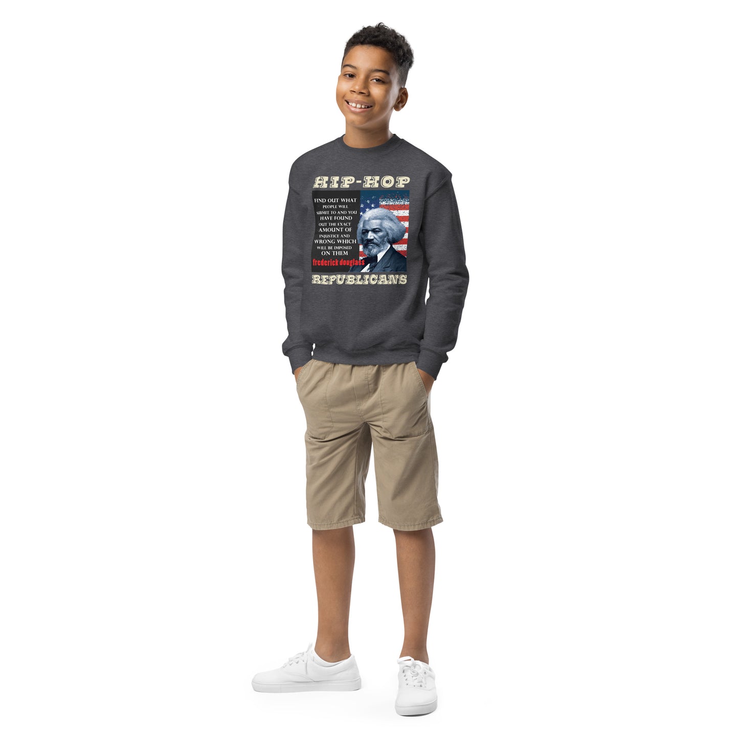 Frederick Douglass Hip-Hop Republicans Youth crewneck sweatshirt