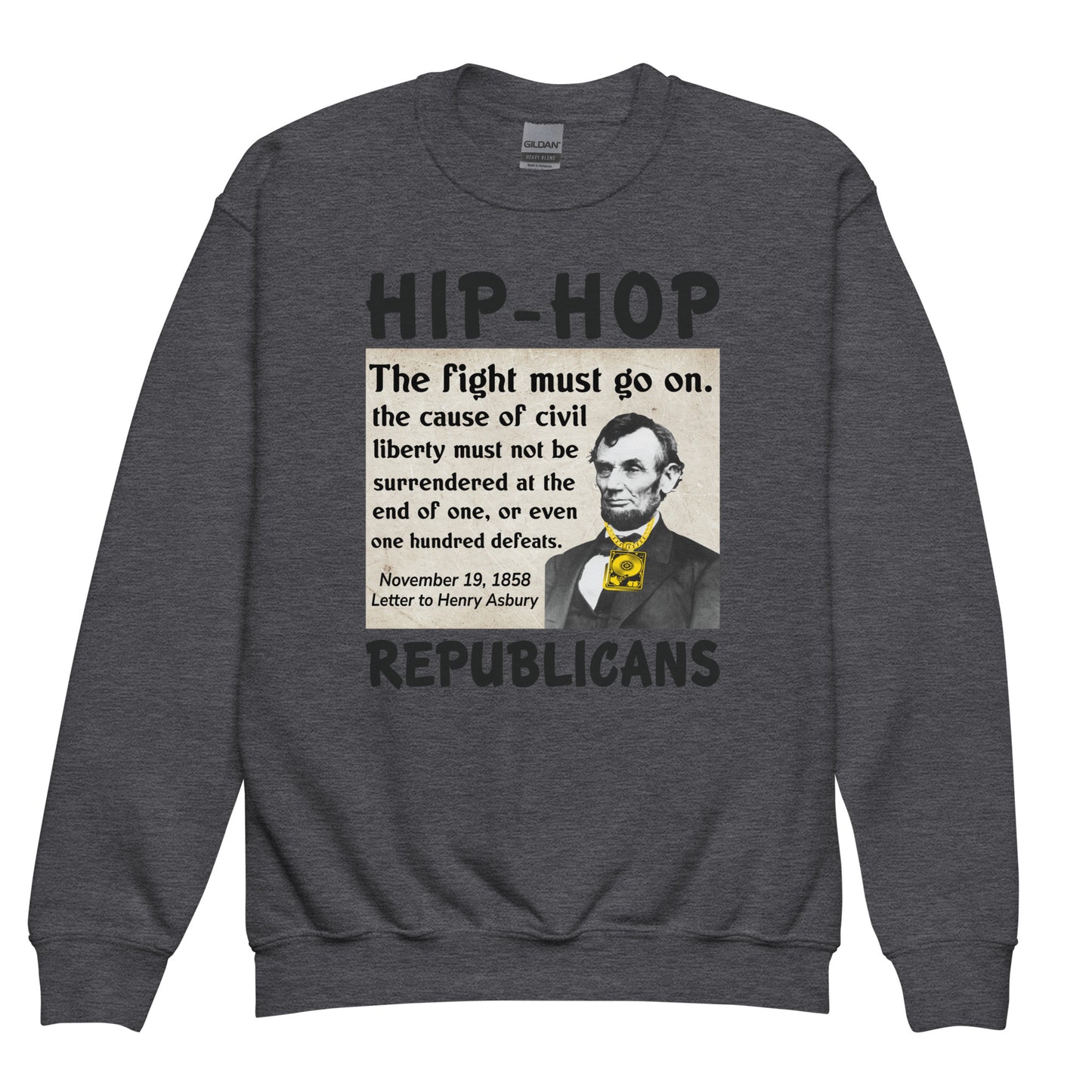 Abraham Lincoln Hip-Hop Republicans Youth crewneck sweatshirt