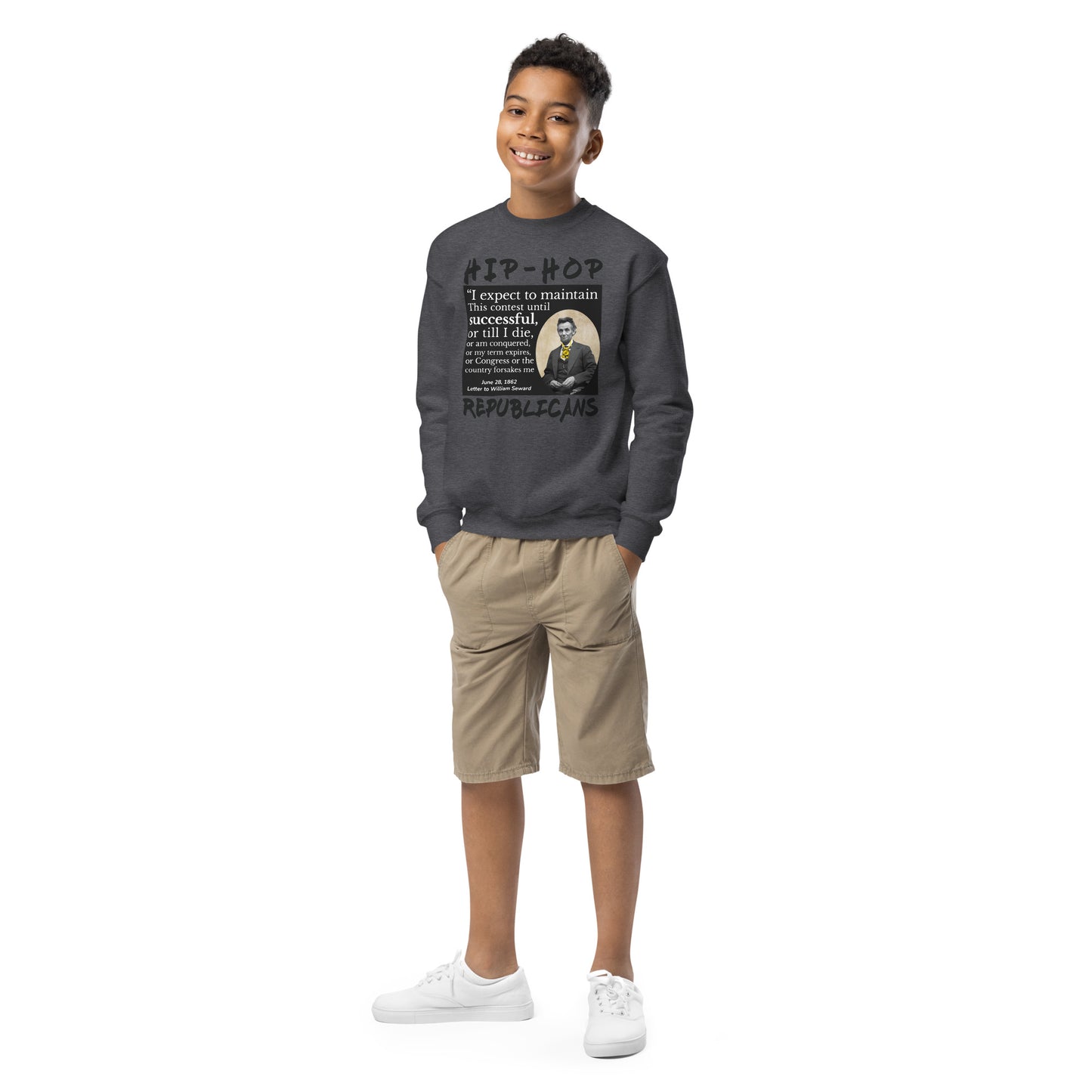 Abraham Lincoln Hip-Hop Republicans Youth crewneck sweatshirt