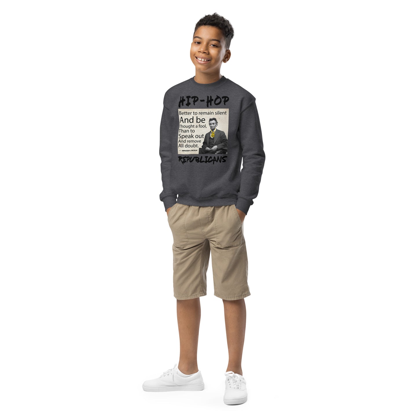 Abraham Lincoln Hip-Hop Republicans Youth crewneck sweatshirt
