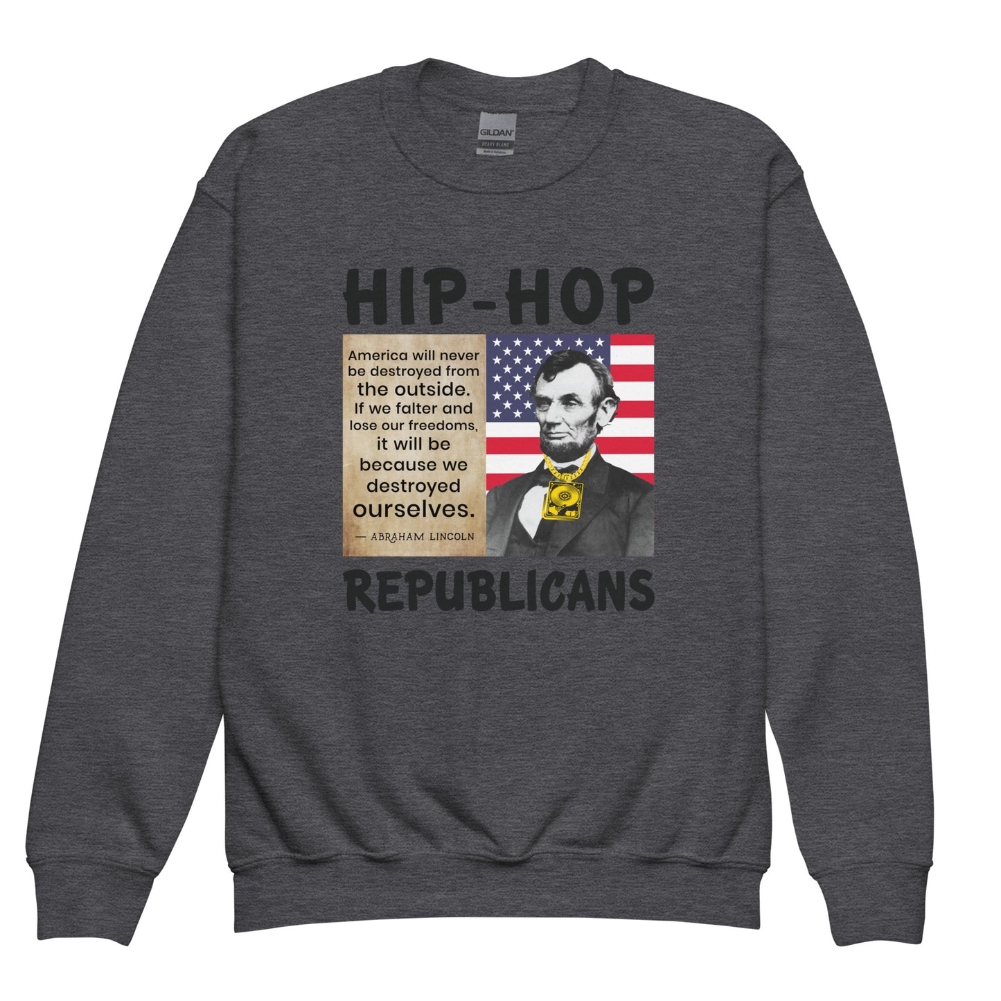 Abraham Lincoln Hip-Hop Republicans Youth crewneck sweatshirt