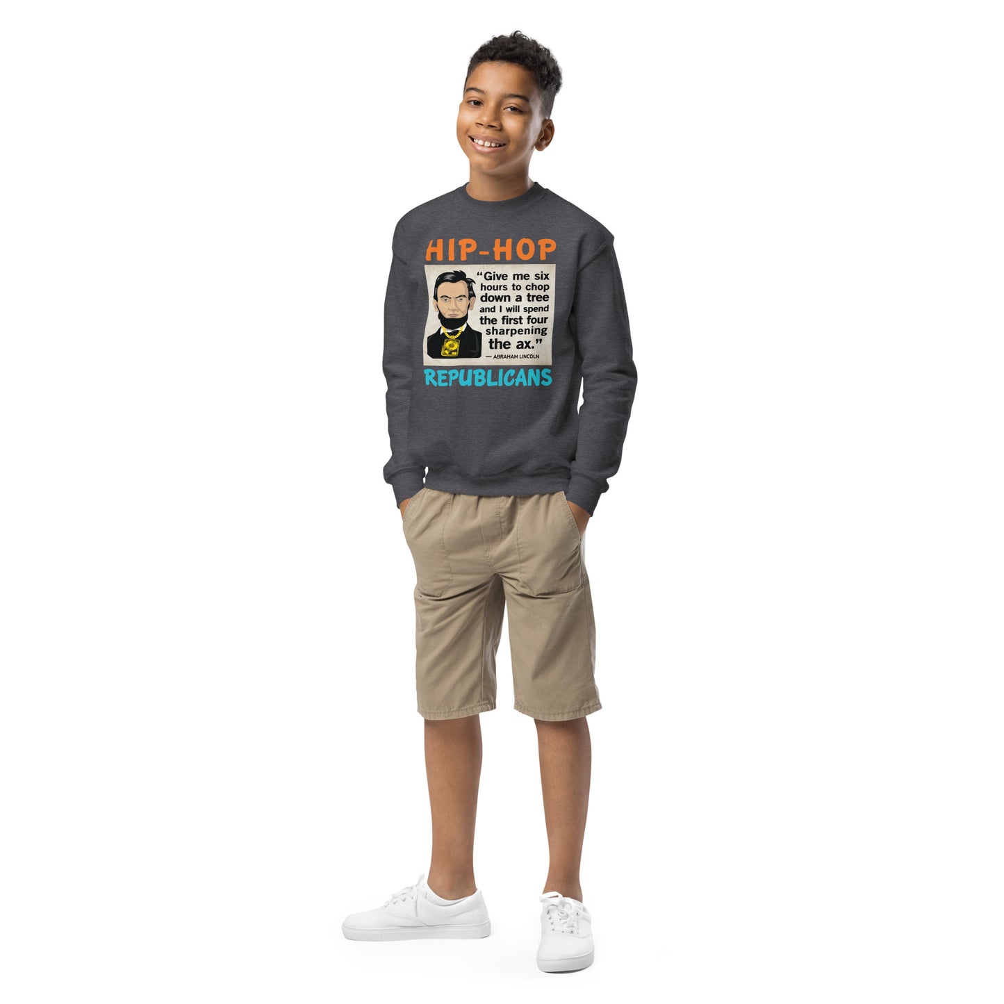 Abraham Lincoln Hip-Hop Republicans Youth crewneck sweatshirt