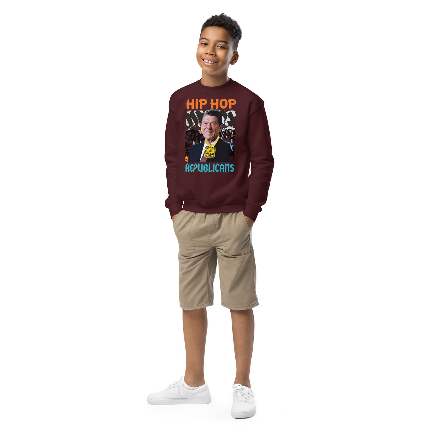 Ronald Reagan Hip-Hop Republicans Youth crewneck sweatshirt