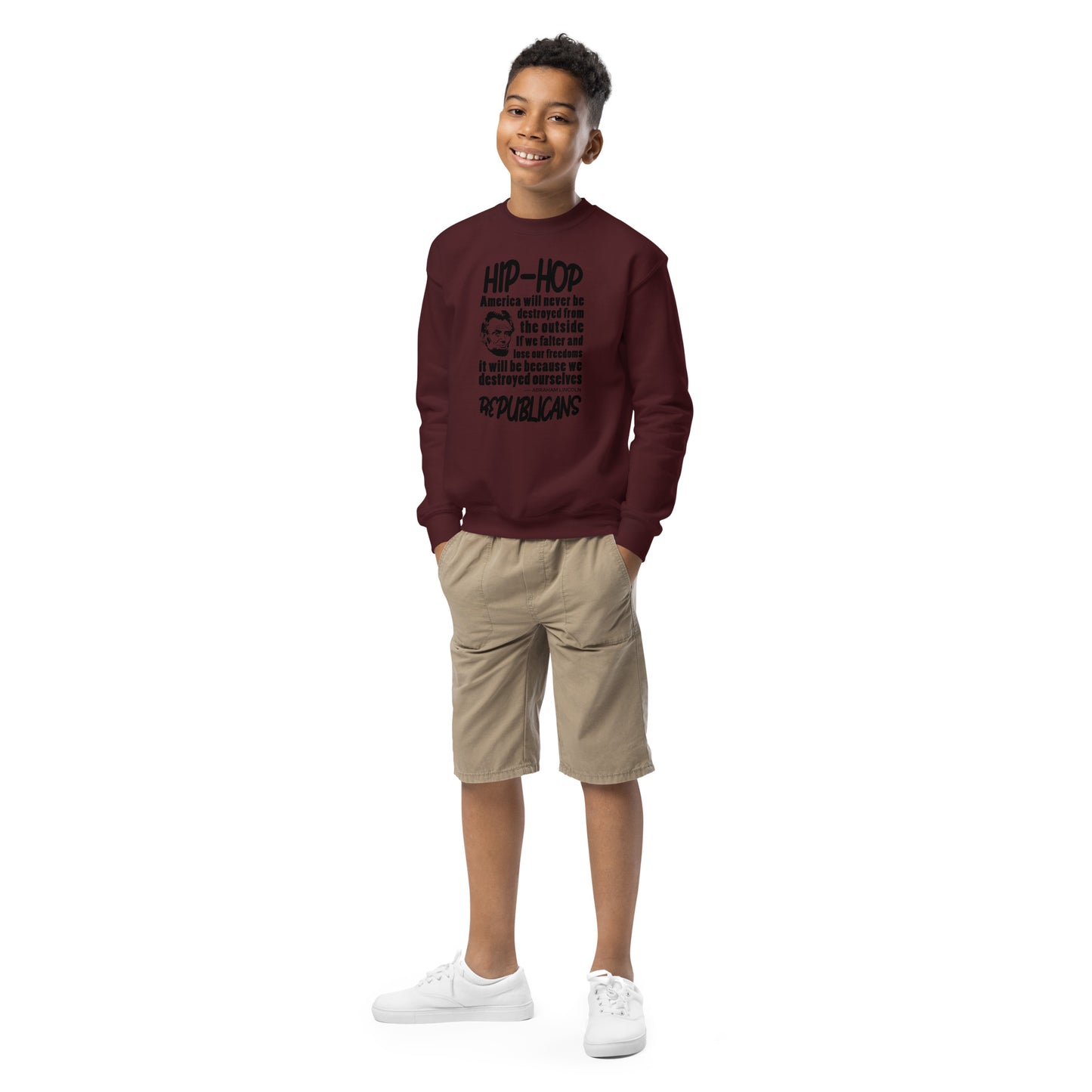 Abraham Lincoln Hip-Hop Republicans Youth crewneck sweatshirt