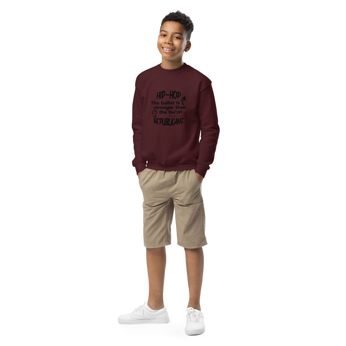 Abraham Lincoln Hip-Hop Republicans Youth crewneck sweatshirt