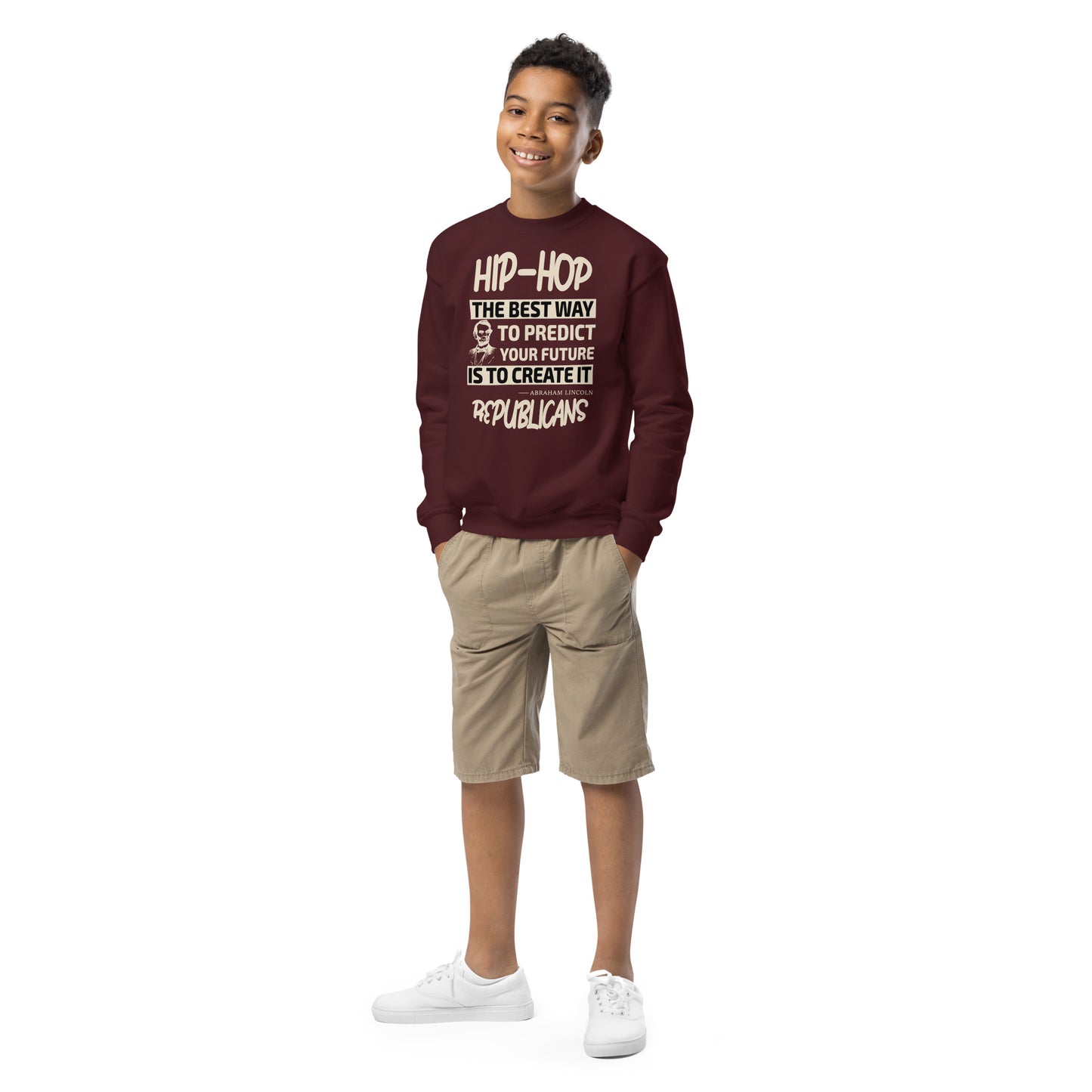 Abraham Lincoln Hip-Hop Republicans Youth crewneck sweatshirt