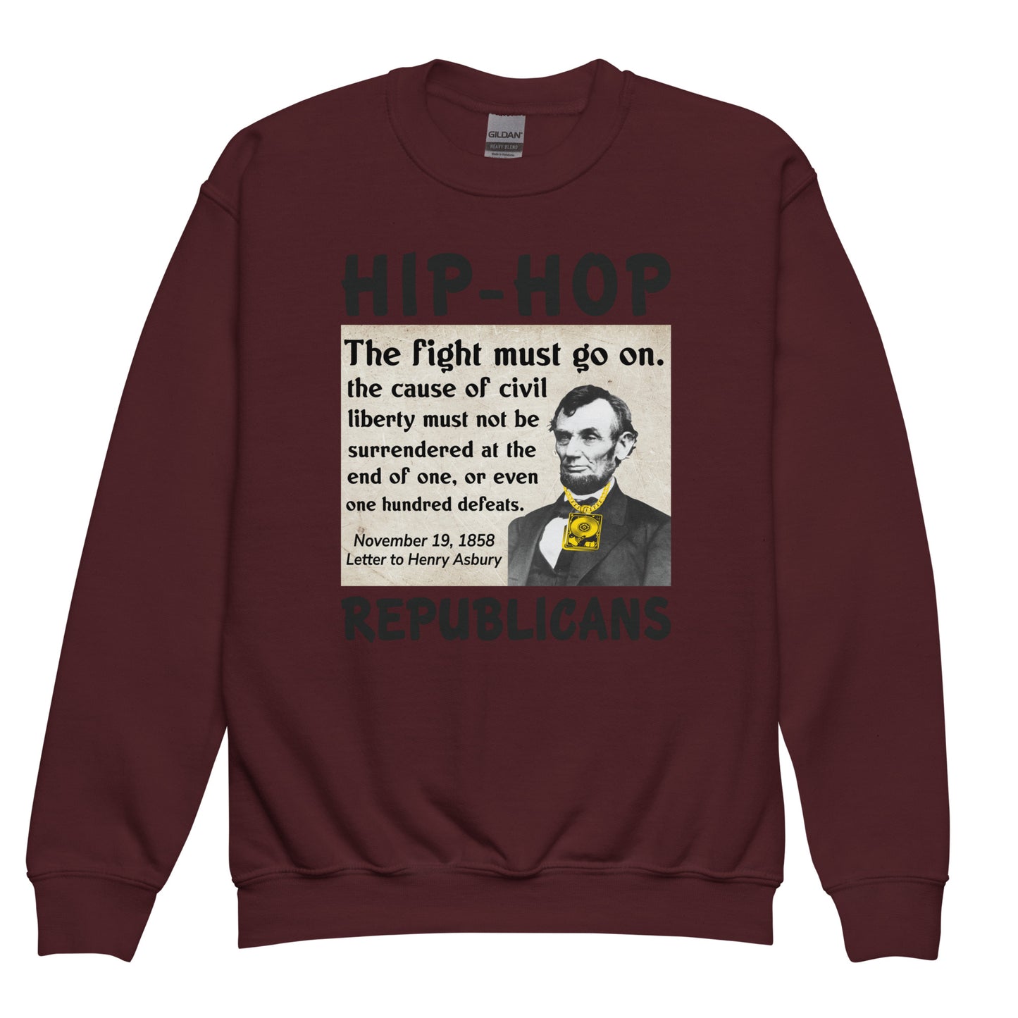 Abraham Lincoln Hip-Hop Republicans Youth crewneck sweatshirt