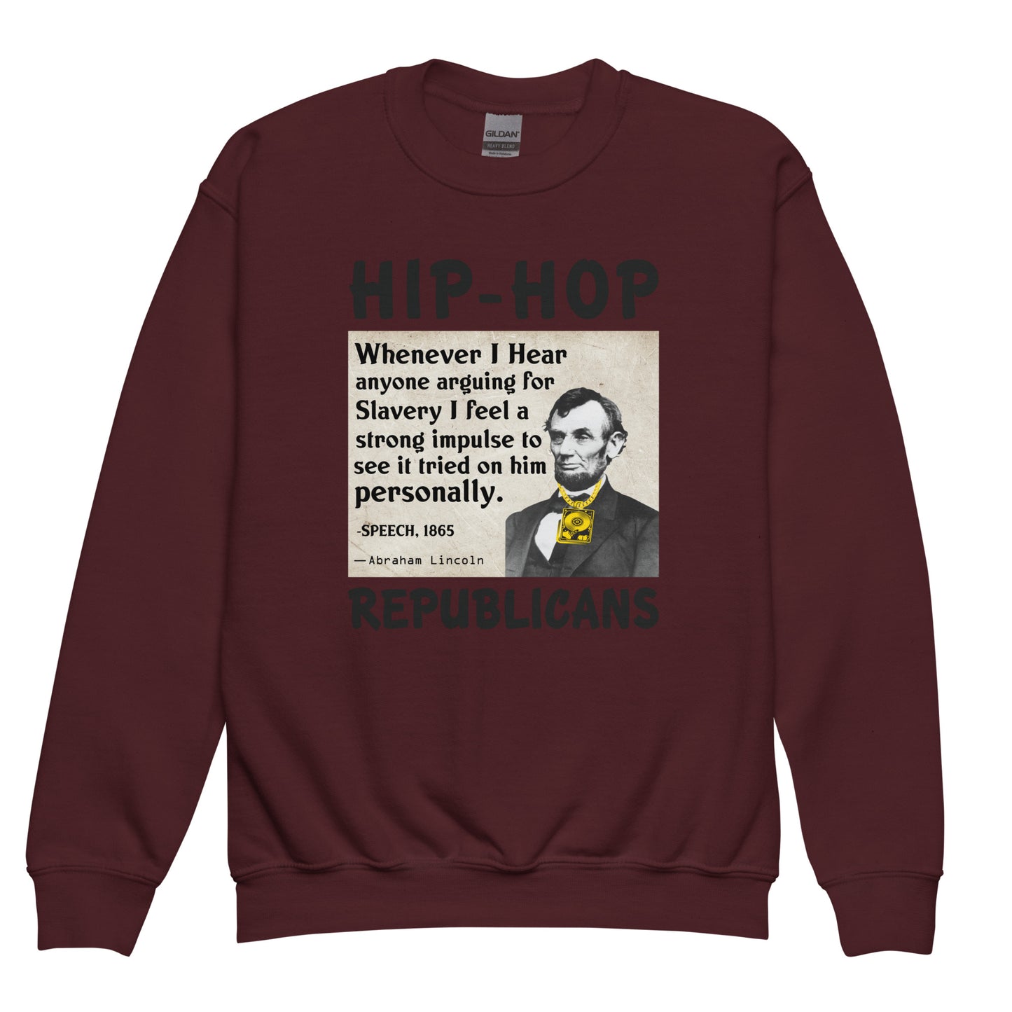 Abraham Lincoln Hip-Hop Republicans Youth crewneck sweatshirt