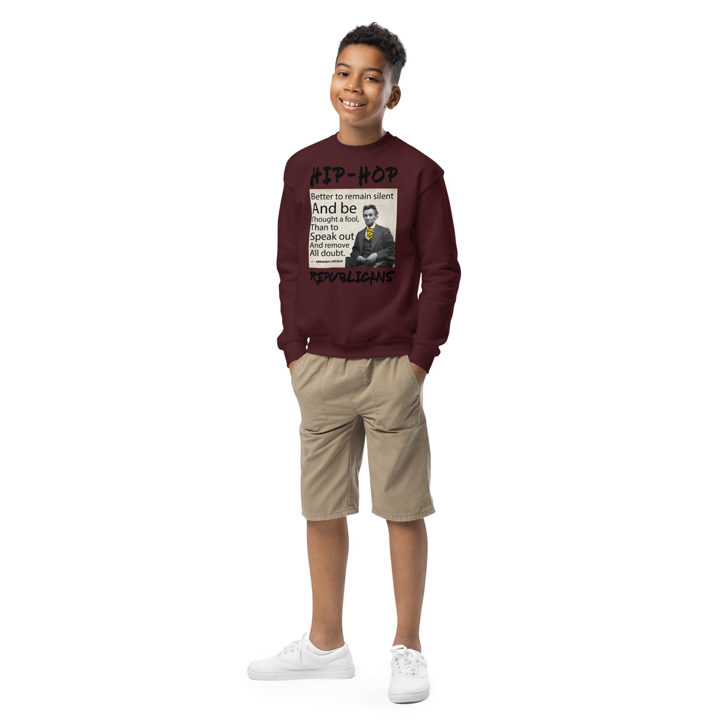 Abraham Lincoln Hip-Hop Republicans Youth crewneck sweatshirt