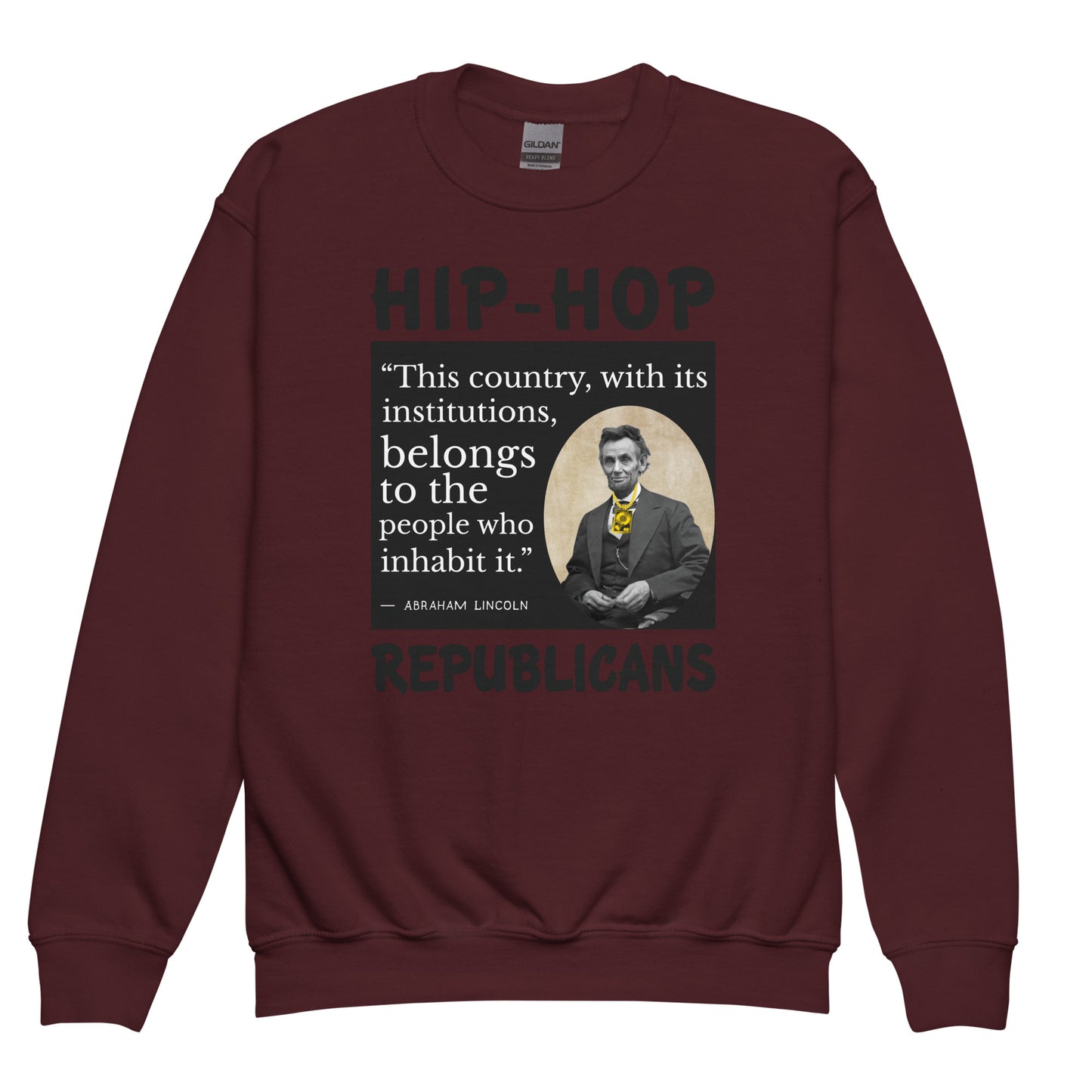 Abraham Lincoln Hip-Hop Republicans Youth crewneck sweatshirt