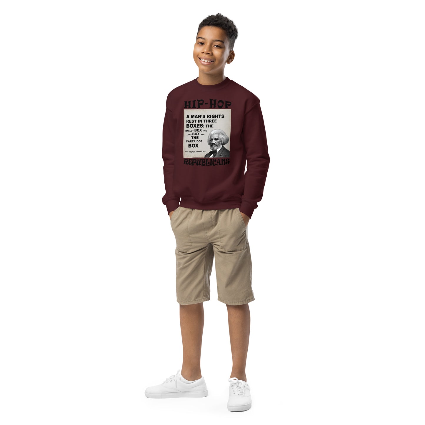 Frederick Douglass Hip-Hop Republicans Youth crewneck sweatshirt