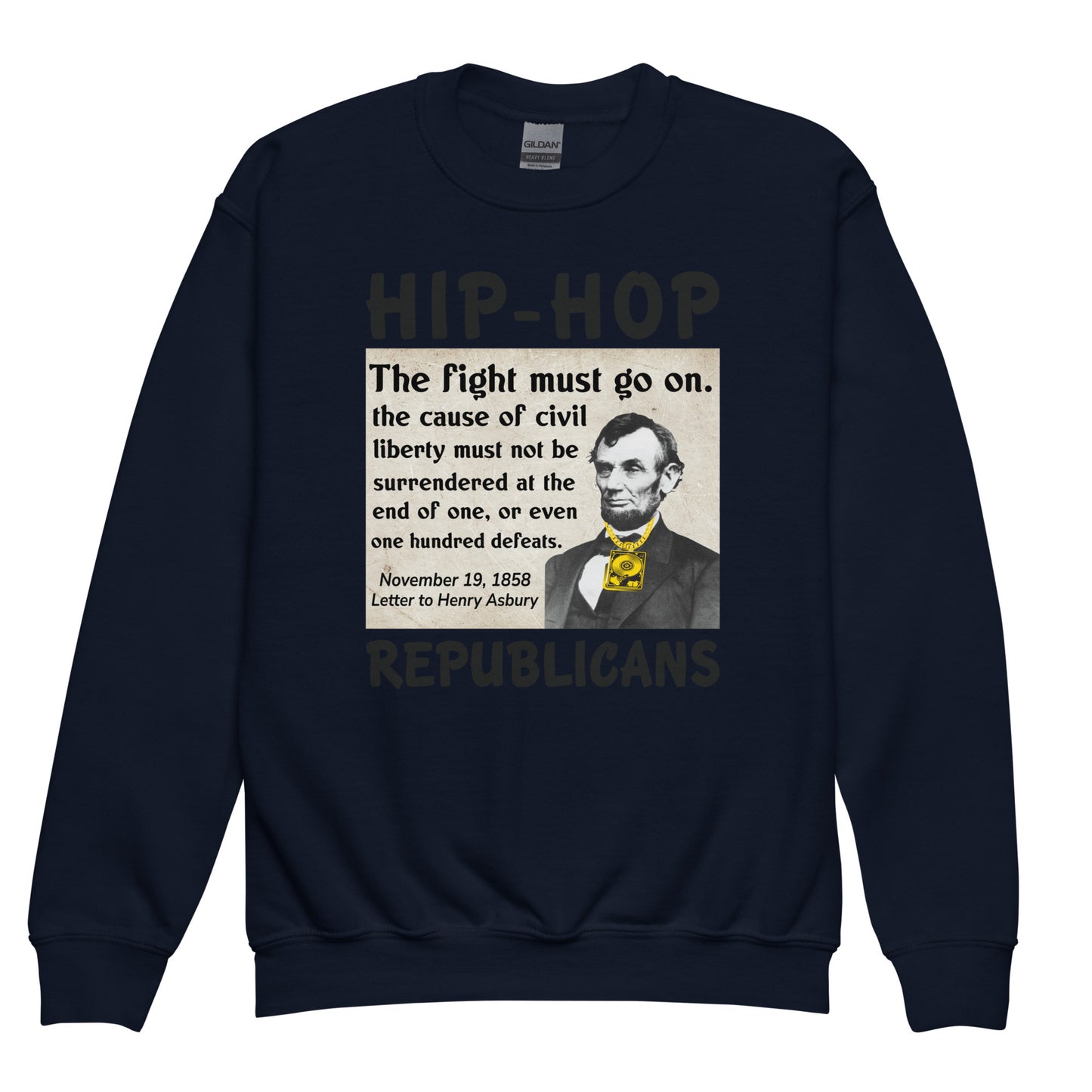 Abraham Lincoln Hip-Hop Republicans Youth crewneck sweatshirt