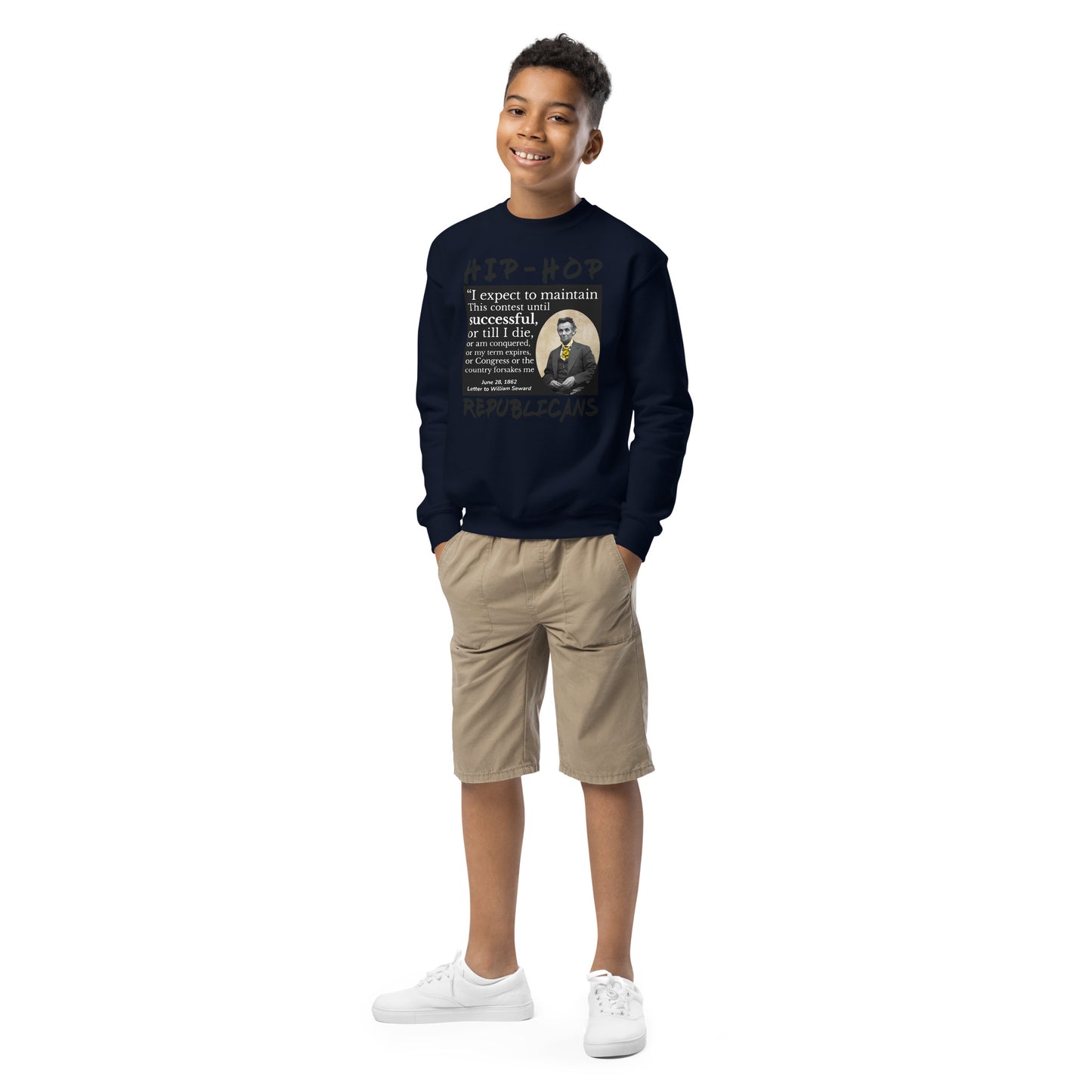 Abraham Lincoln Hip-Hop Republicans Youth crewneck sweatshirt