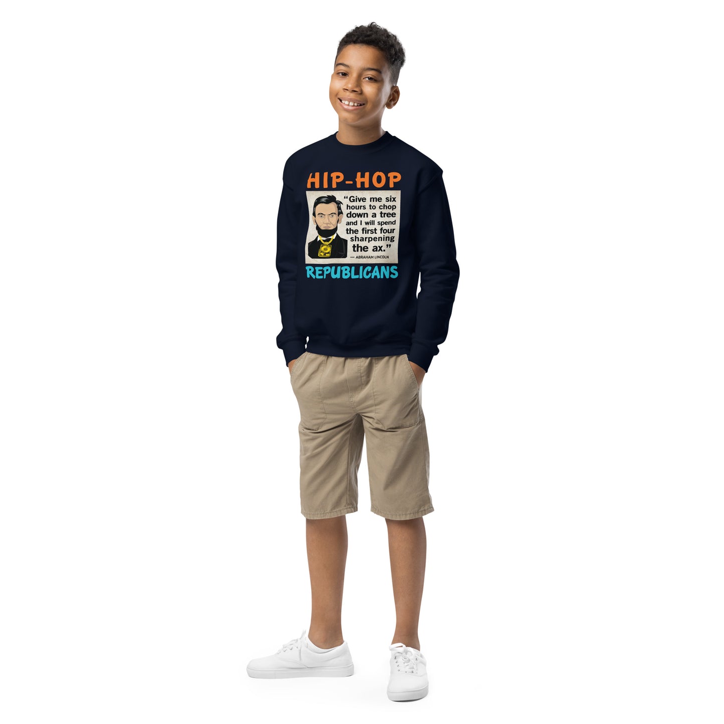 Abraham Lincoln Hip-Hop Republicans Youth crewneck sweatshirt
