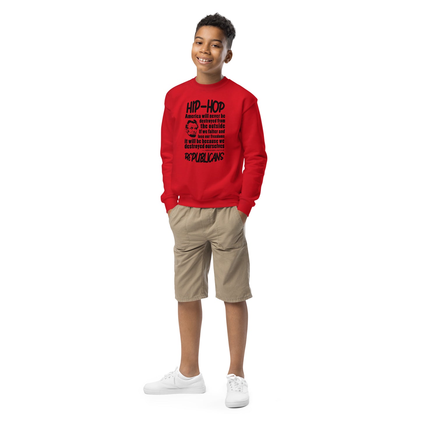 Abraham Lincoln Hip-Hop Republicans Youth crewneck sweatshirt