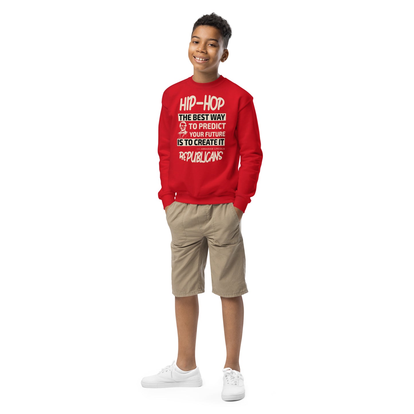 Abraham Lincoln Hip-Hop Republicans Youth crewneck sweatshirt