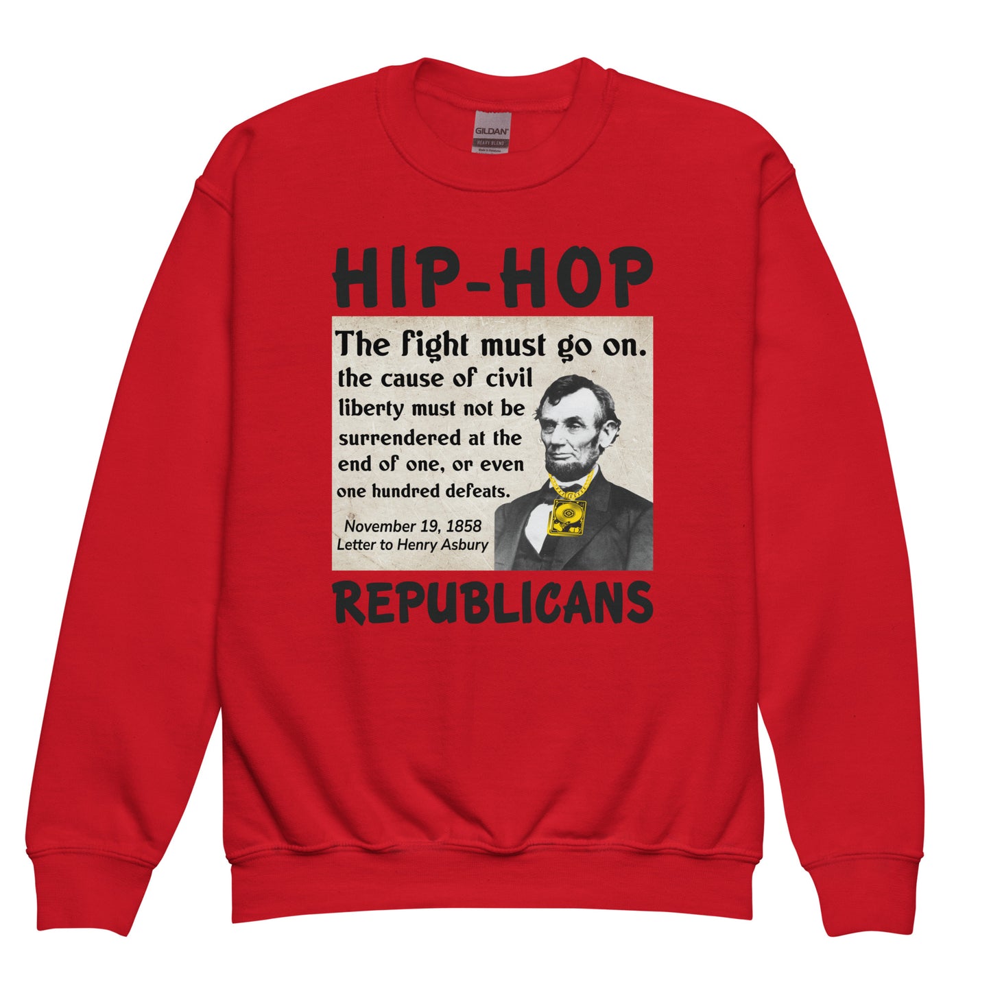 Abraham Lincoln Hip-Hop Republicans Youth crewneck sweatshirt