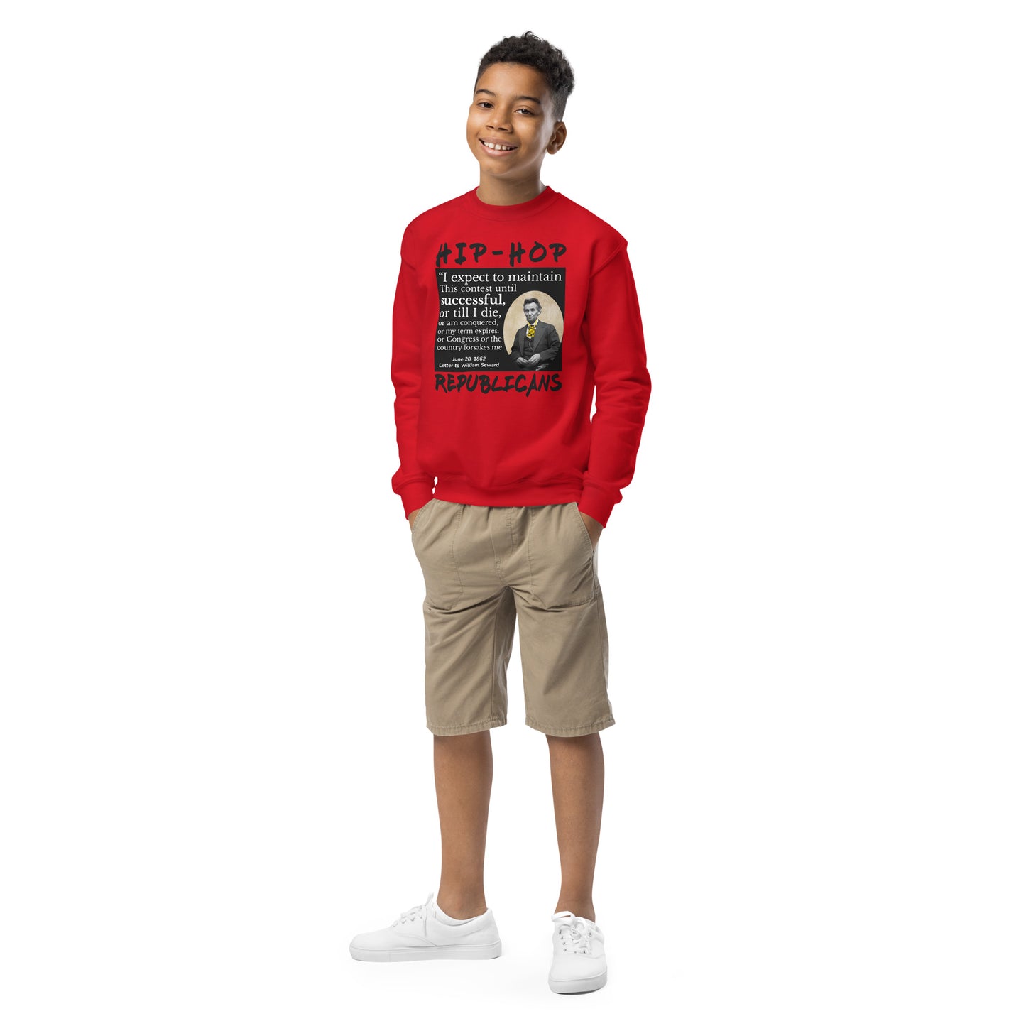 Abraham Lincoln Hip-Hop Republicans Youth crewneck sweatshirt