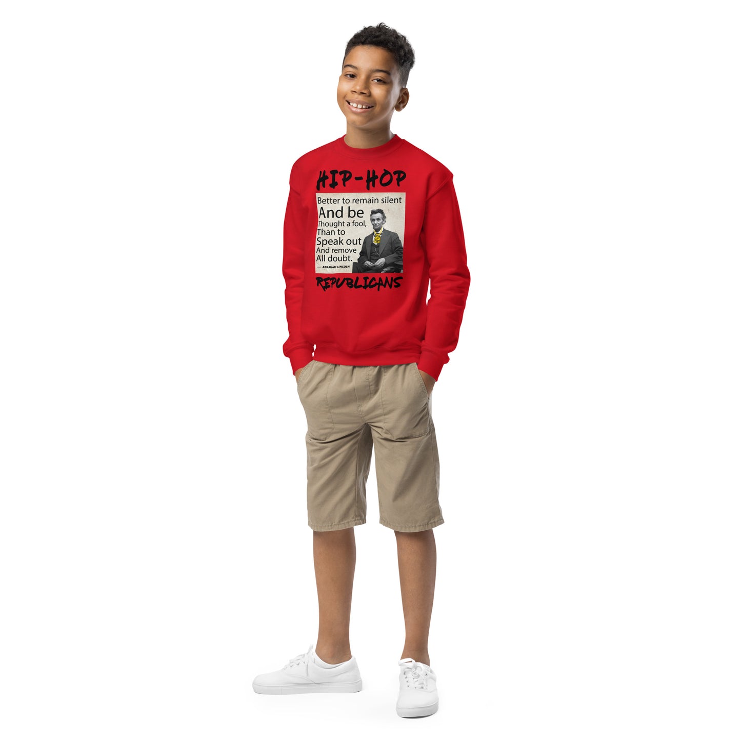 Abraham Lincoln Hip-Hop Republicans Youth crewneck sweatshirt