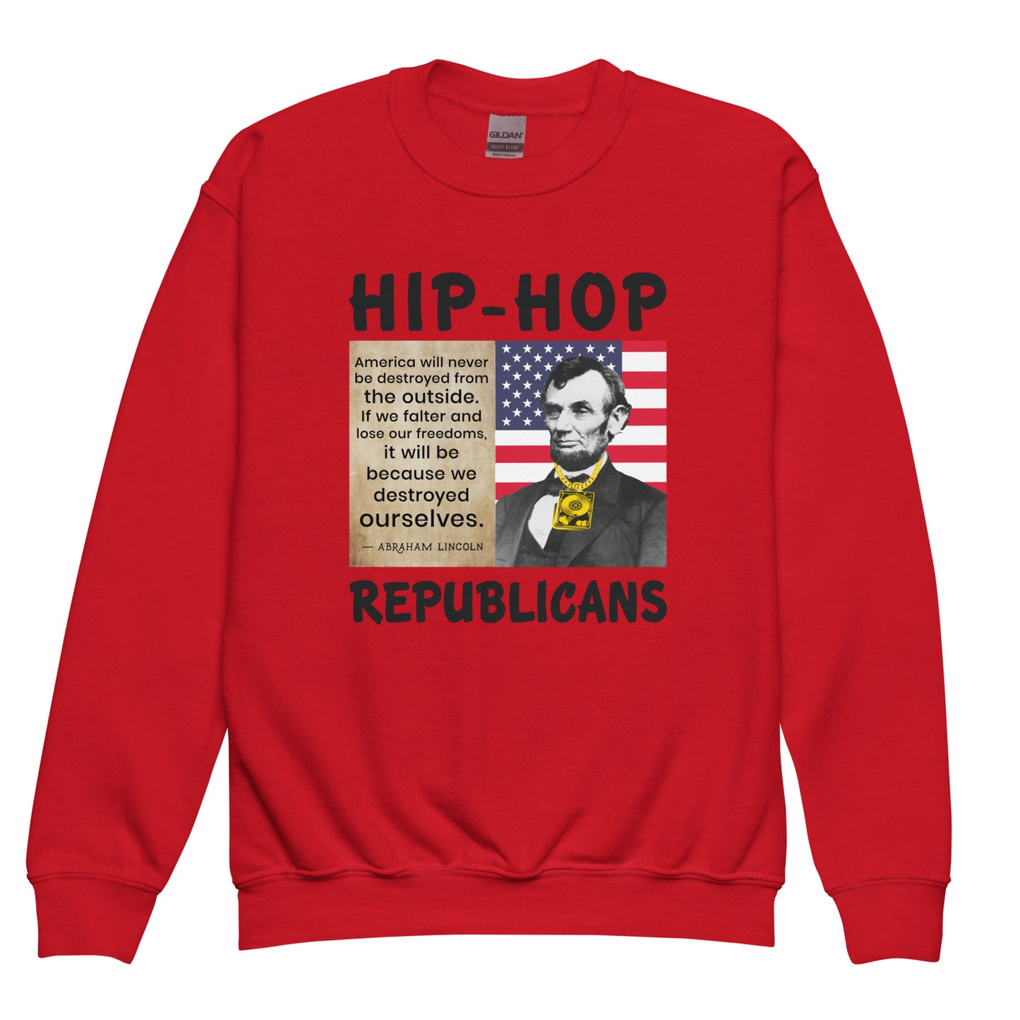 Abraham Lincoln Hip-Hop Republicans Youth crewneck sweatshirt