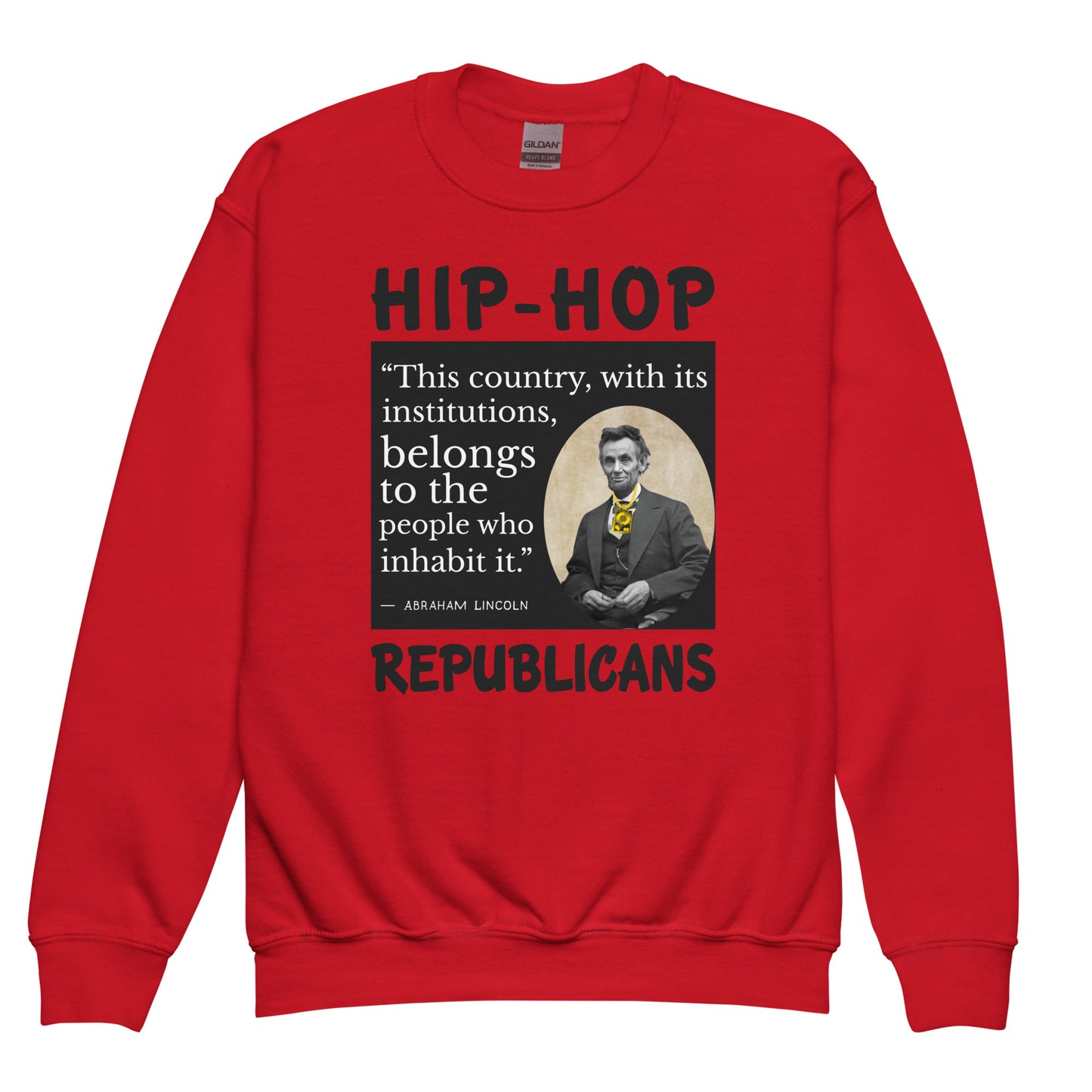 Abraham Lincoln Hip-Hop Republicans Youth crewneck sweatshirt