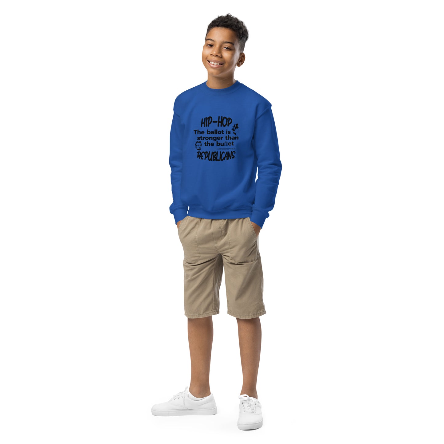 Abraham Lincoln Hip-Hop Republicans Youth crewneck sweatshirt