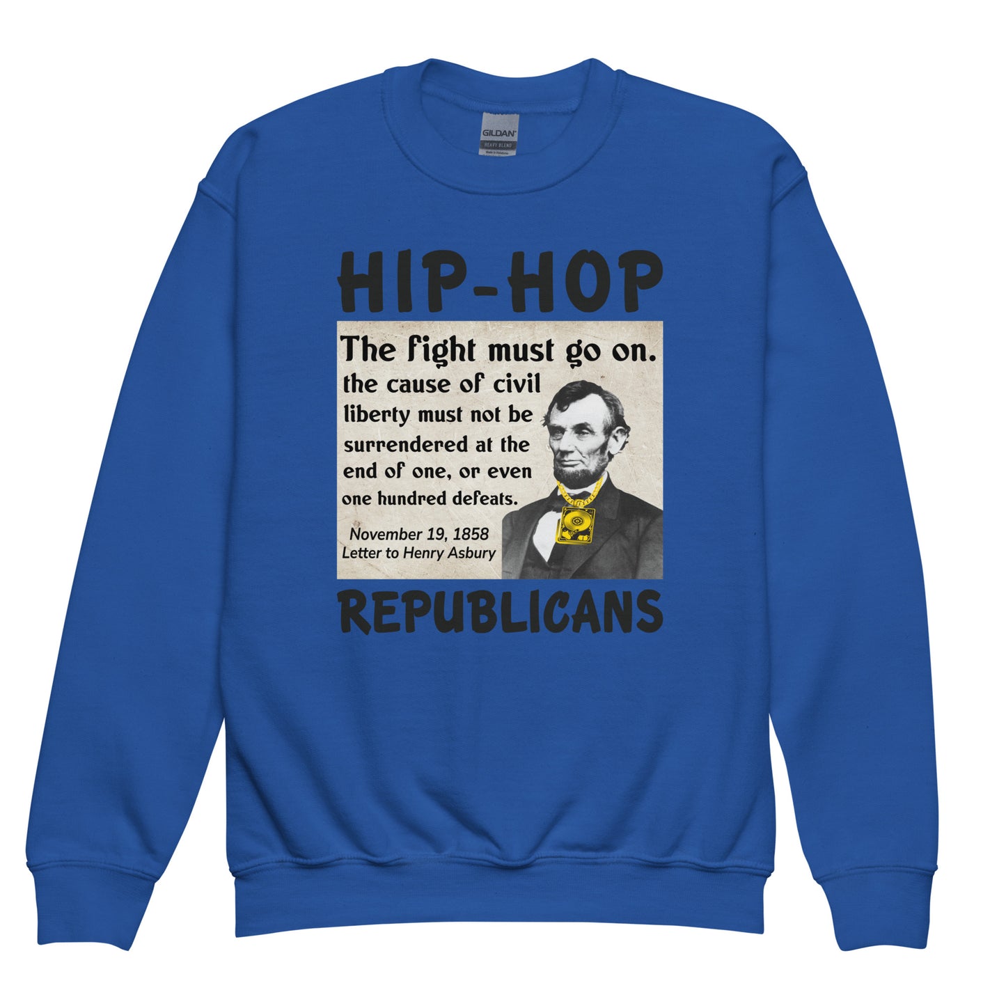 Abraham Lincoln Hip-Hop Republicans Youth crewneck sweatshirt