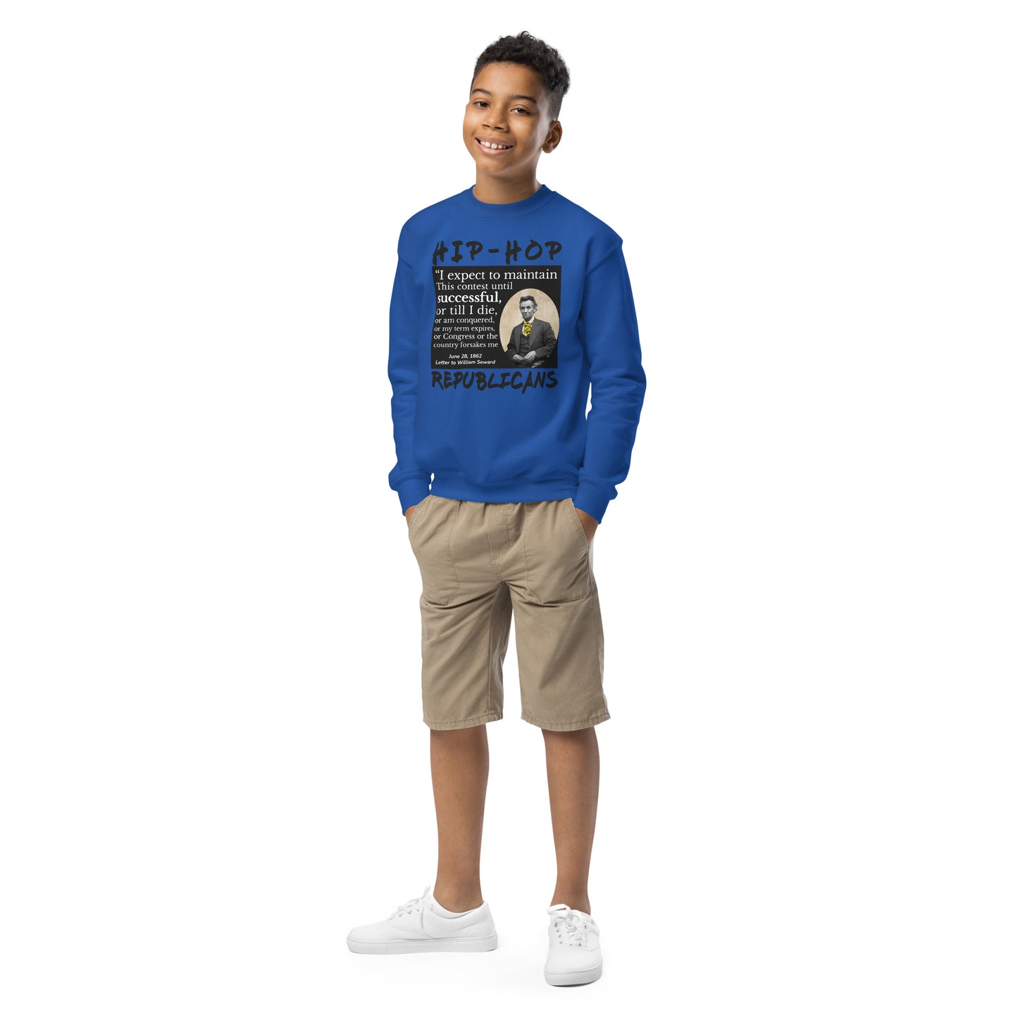 Abraham Lincoln Hip-Hop Republicans Youth crewneck sweatshirt