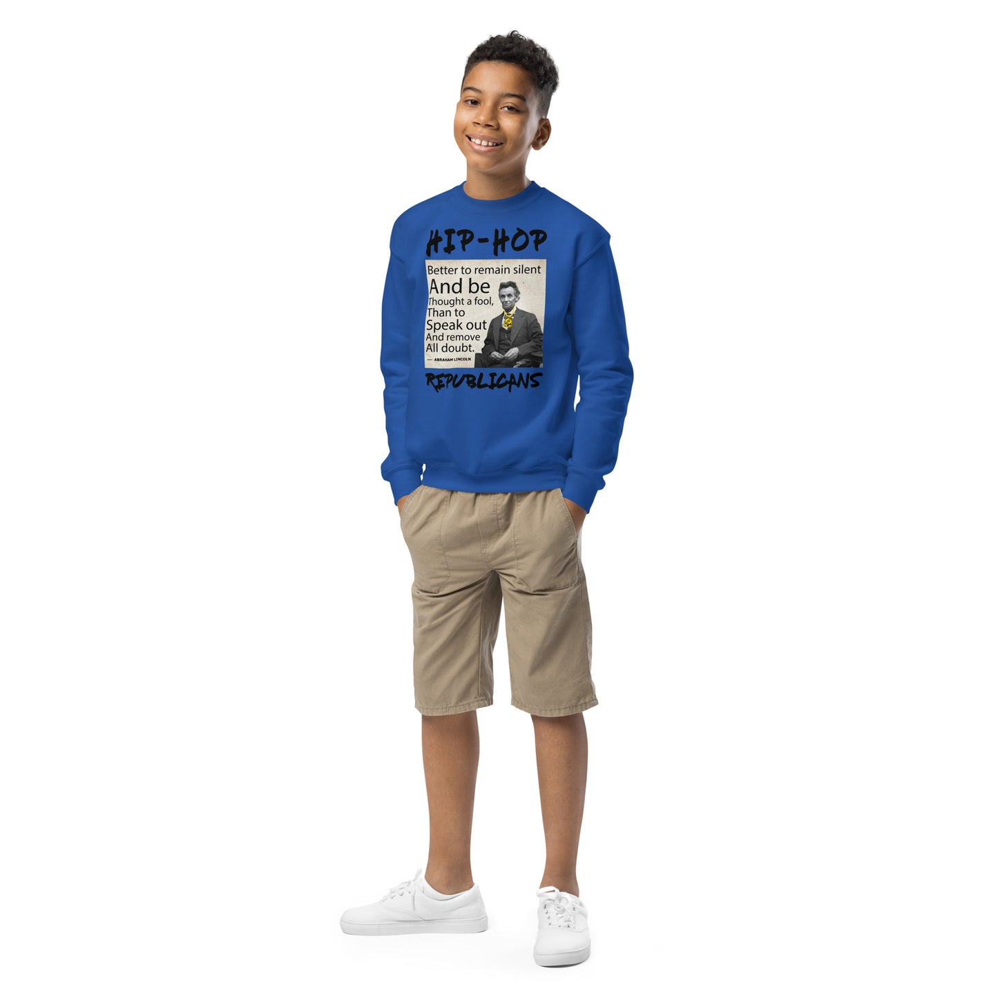 Abraham Lincoln Hip-Hop Republicans Youth crewneck sweatshirt