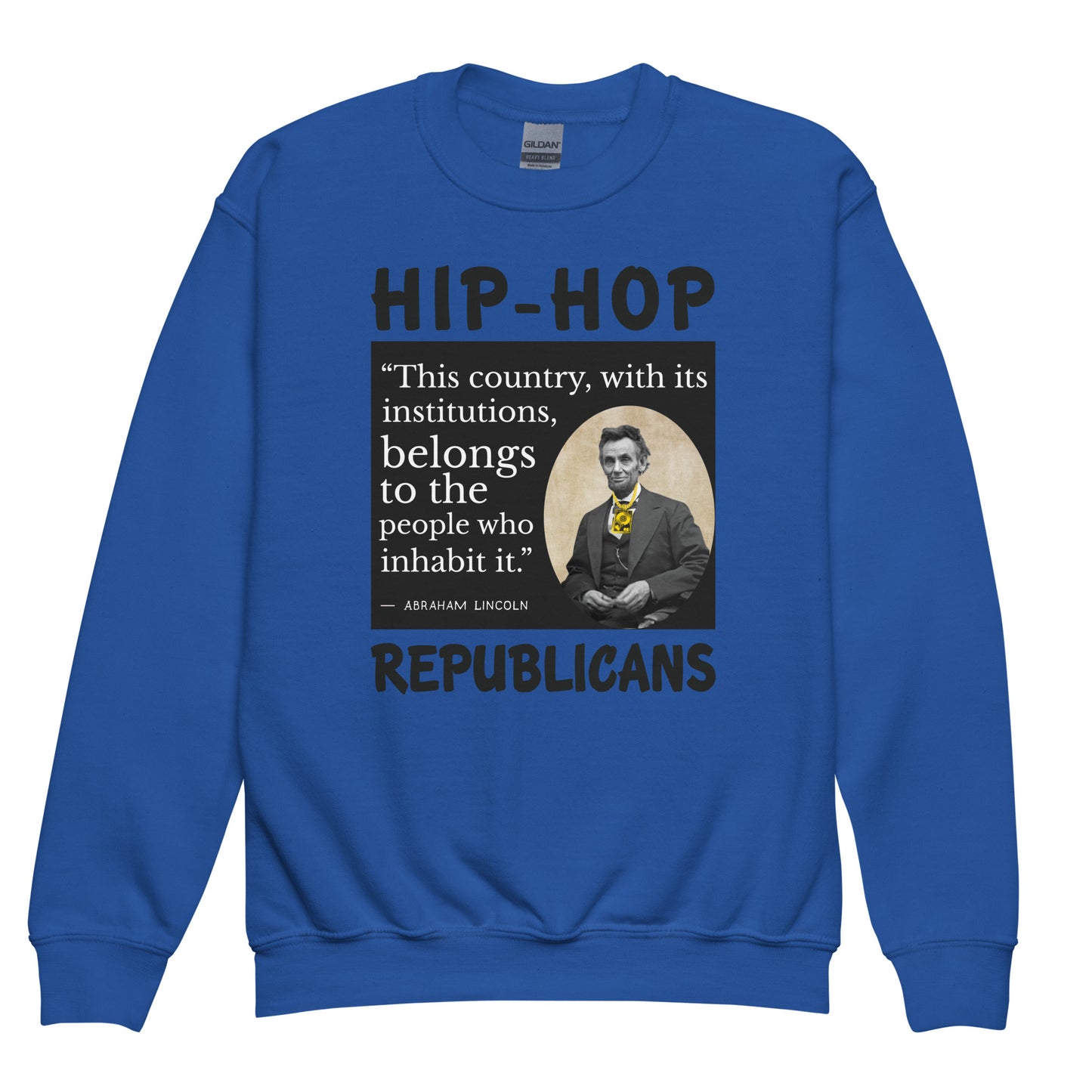 Abraham Lincoln Hip-Hop Republicans Youth crewneck sweatshirt