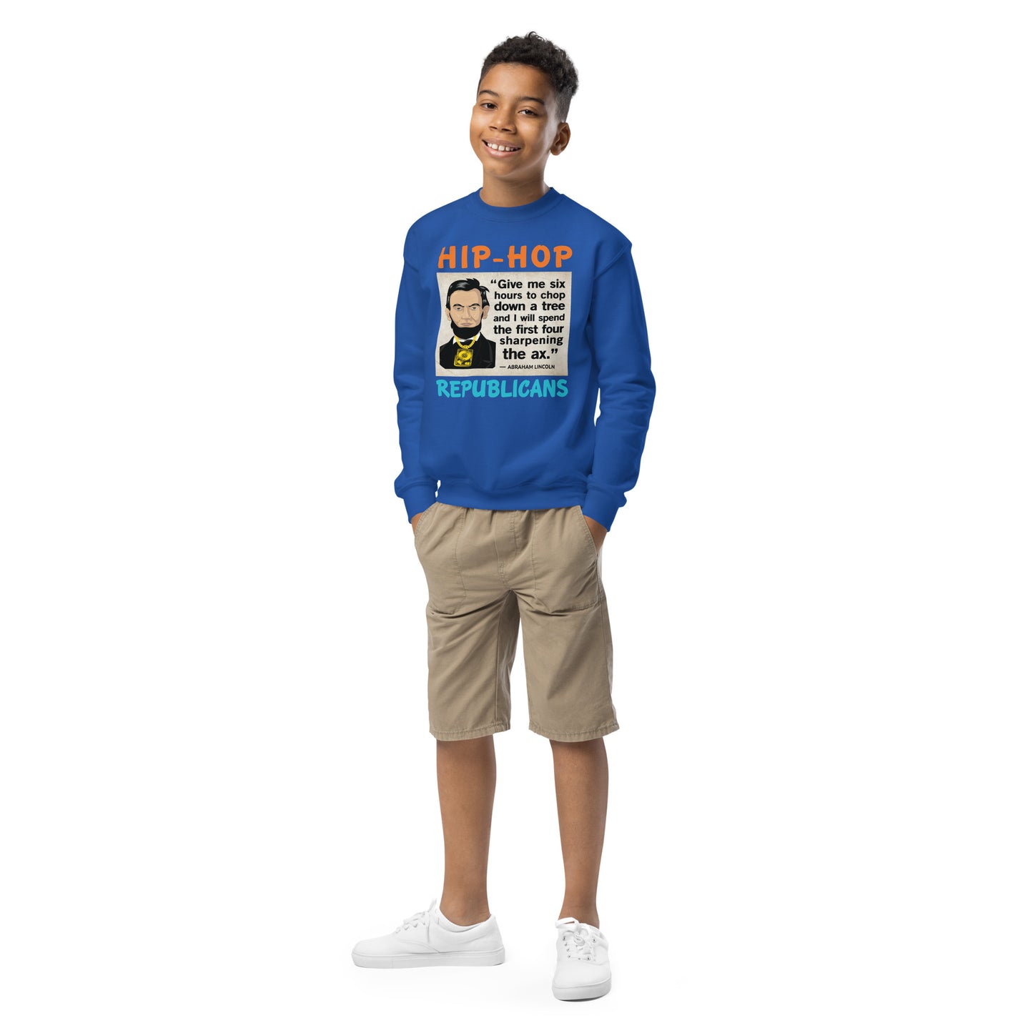 Abraham Lincoln Hip-Hop Republicans Youth crewneck sweatshirt