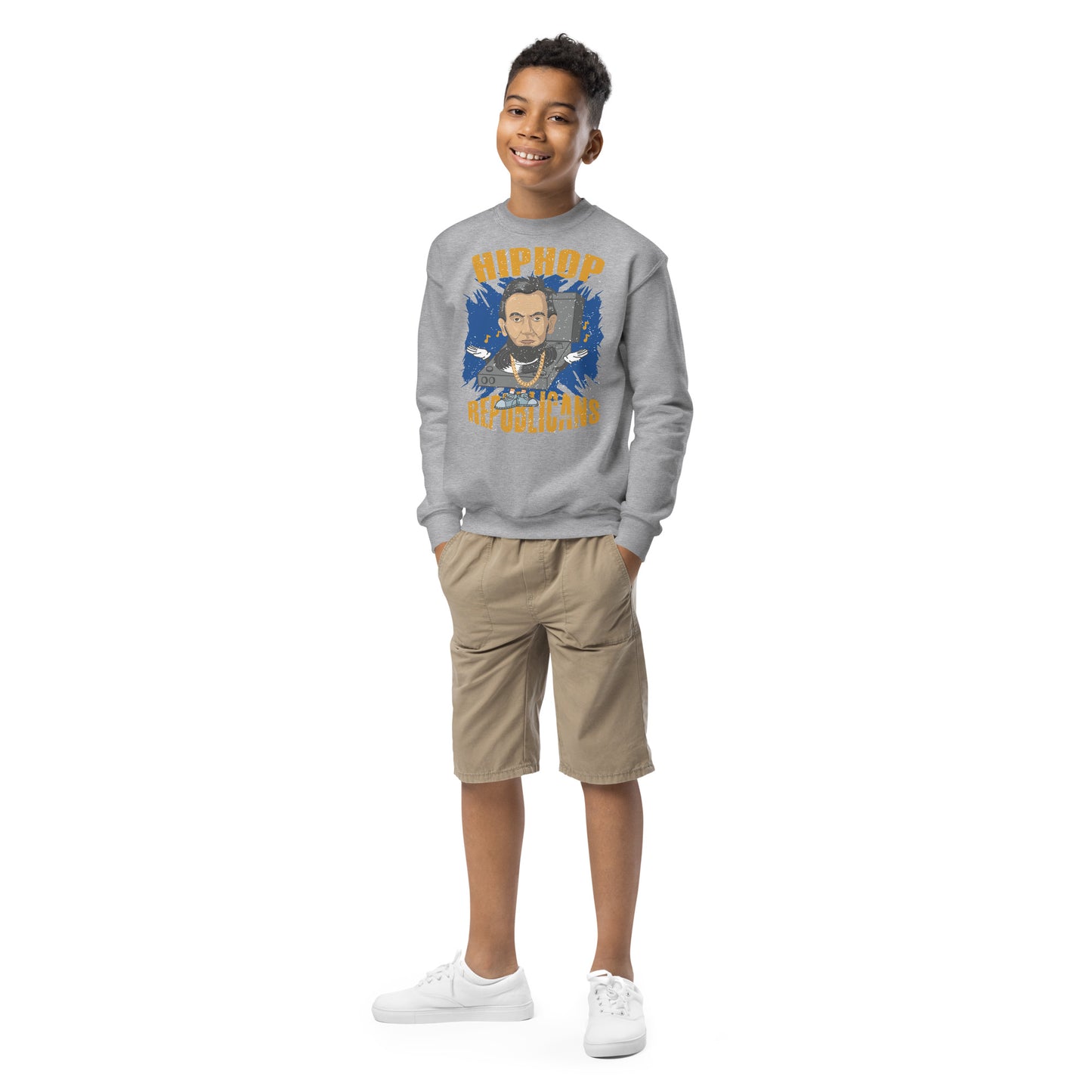 Abraham Lincoln Hip-Hop Republicans Youth Crewneck Sweatshirt
