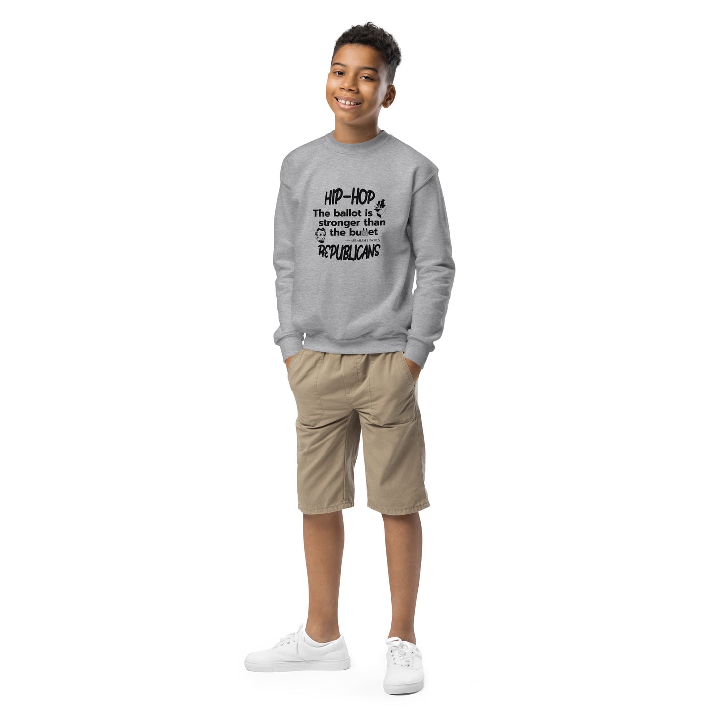 Abraham Lincoln Hip-Hop Republicans Youth crewneck sweatshirt